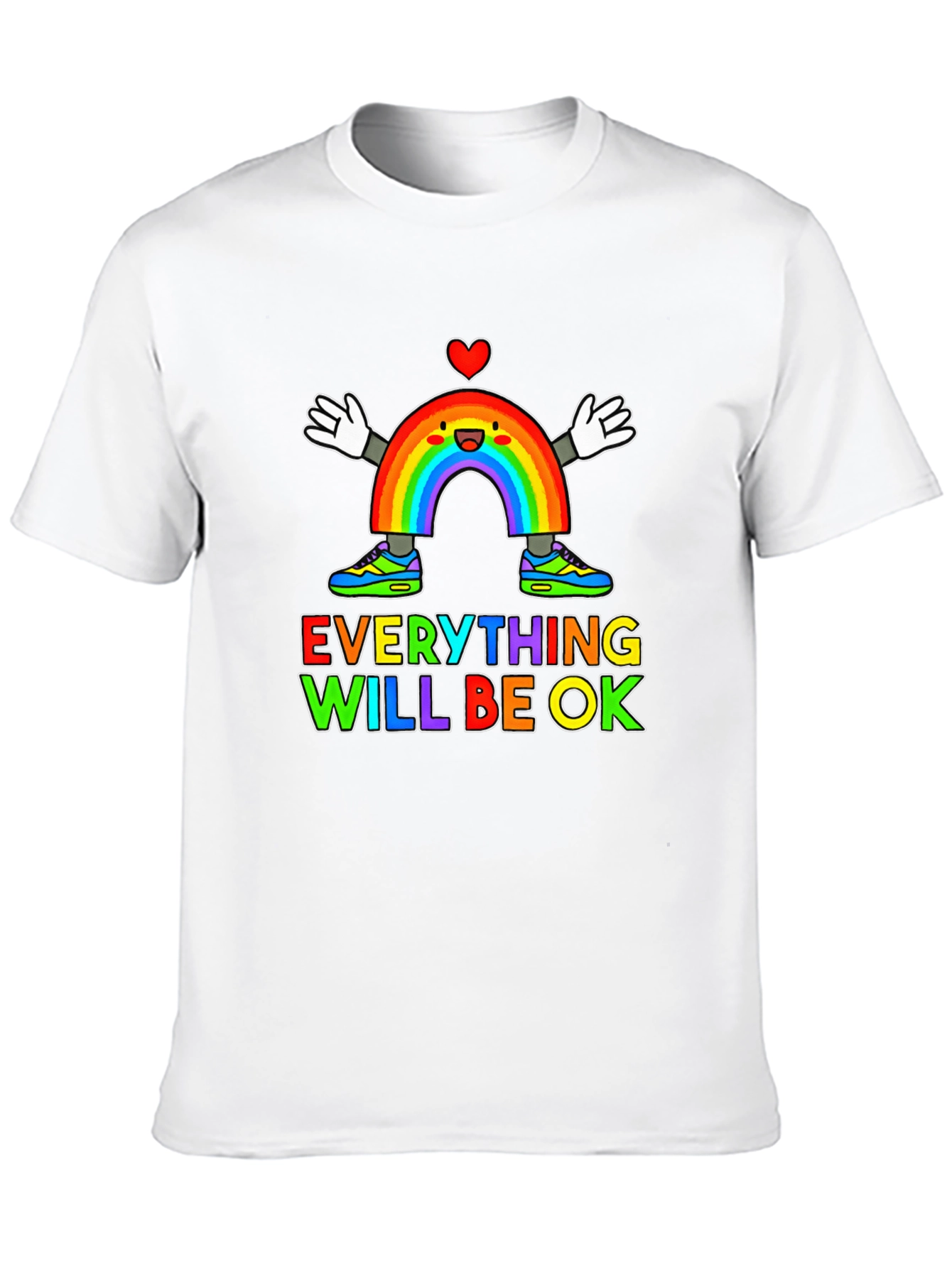 Everything Will Be Ok Rainbow Graphic T-Shirt