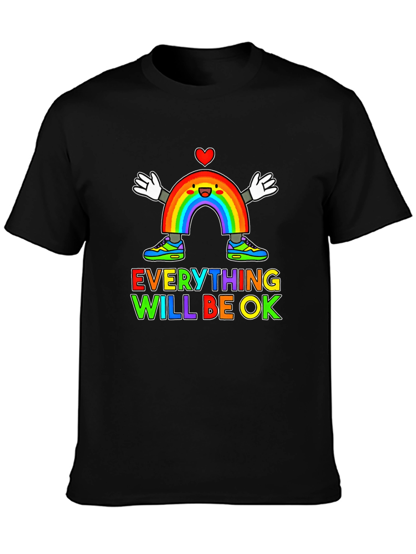 Everything Will Be Ok Rainbow Graphic T-Shirt