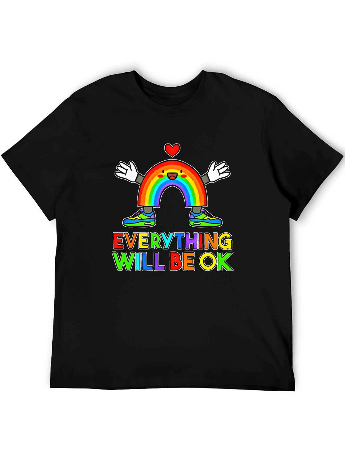 Everything Will Be Ok Rainbow Graphic T-Shirt