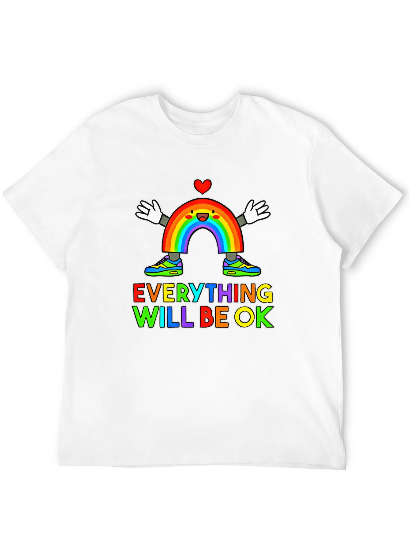 Everything Will Be Ok Rainbow Graphic T-Shirt