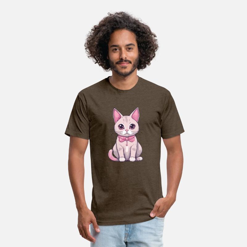 Kawaii cat with pink paws and whisker