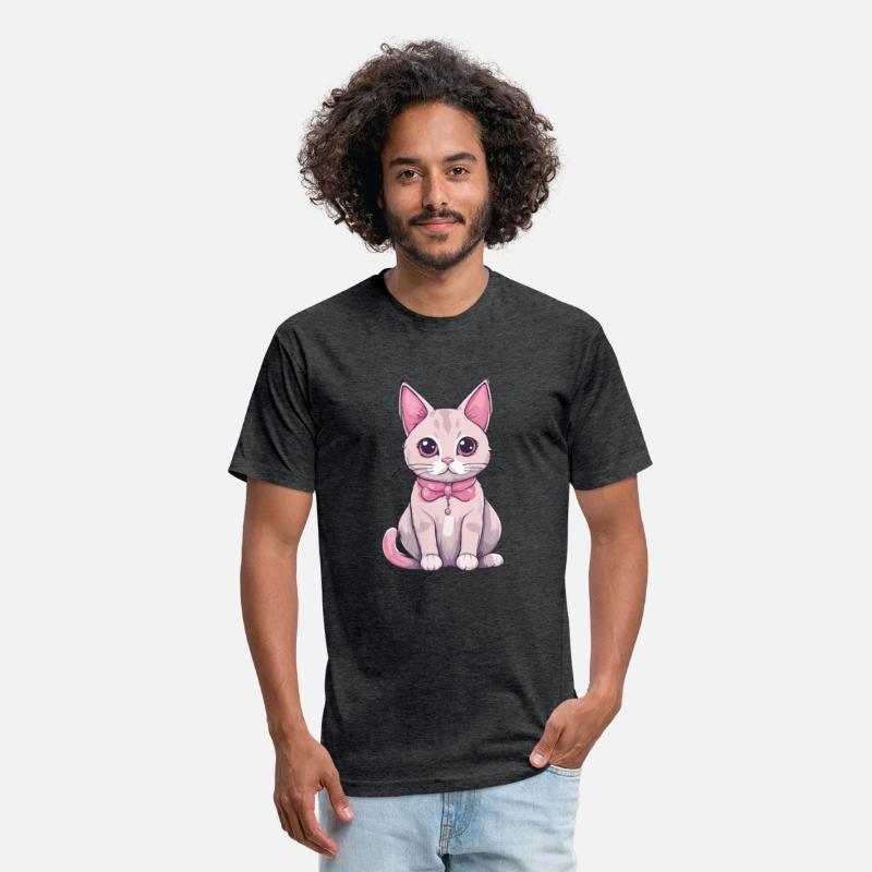 Kawaii cat with pink paws and whisker