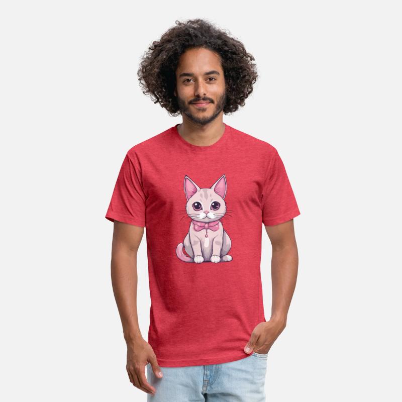 Kawaii cat with pink paws and whisker