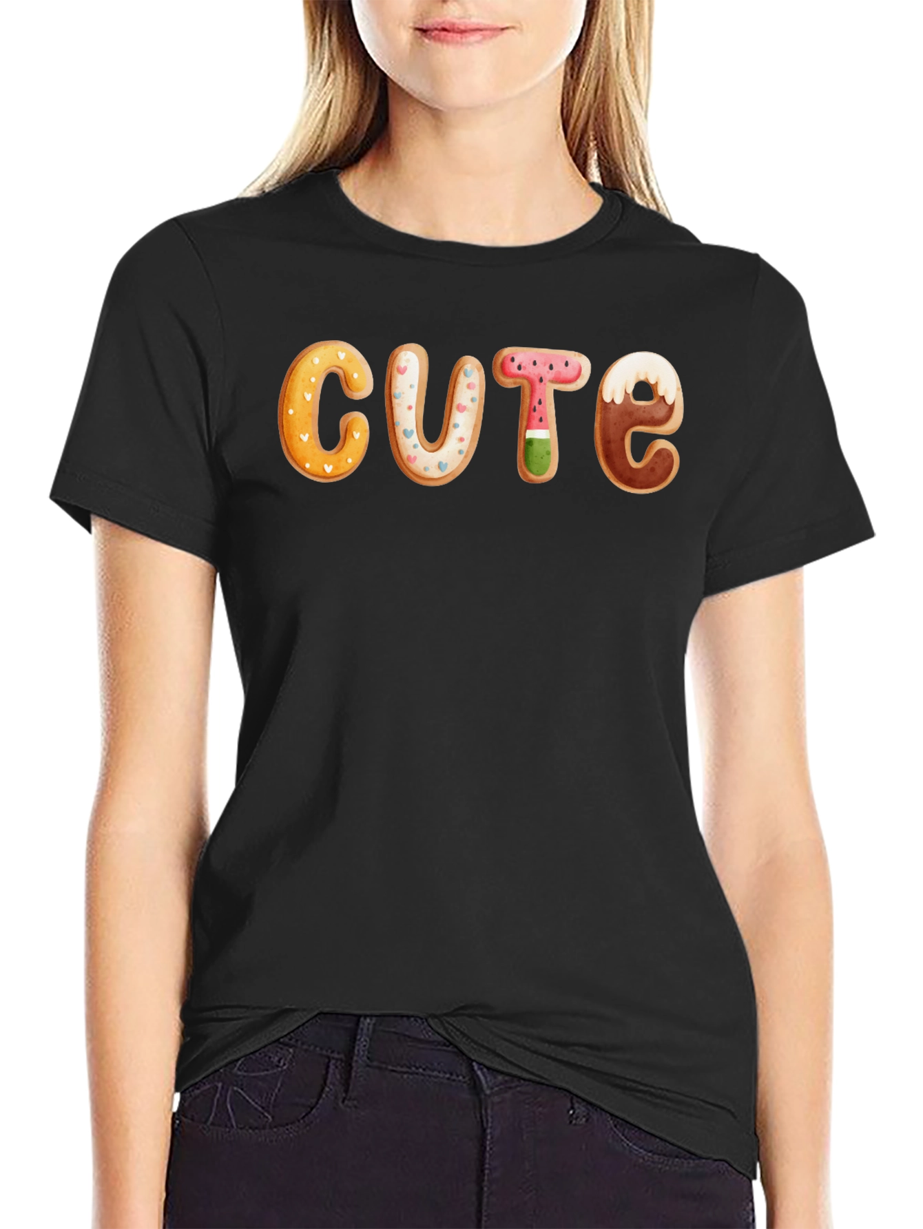 Cute Cookie Letter T-Shirt - Unique Design
