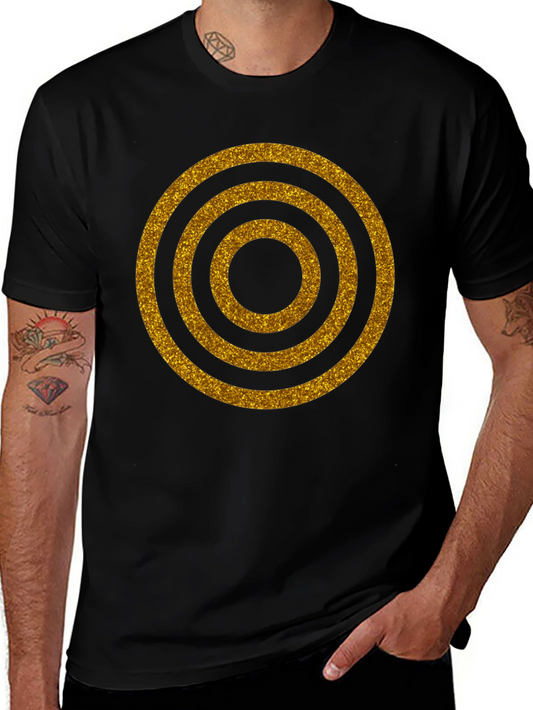 Golden Rings Graphic Black T-Shirt