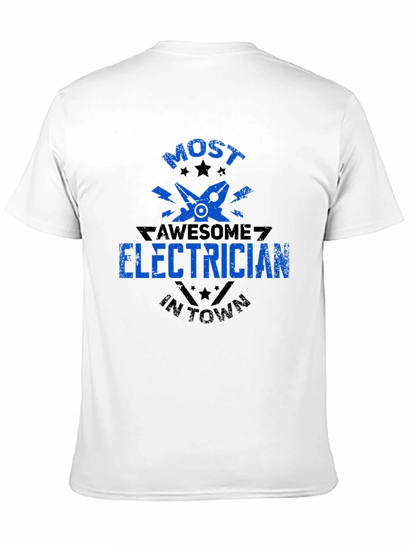 Awesome Electrician T-Shirt - Black Crew Neck