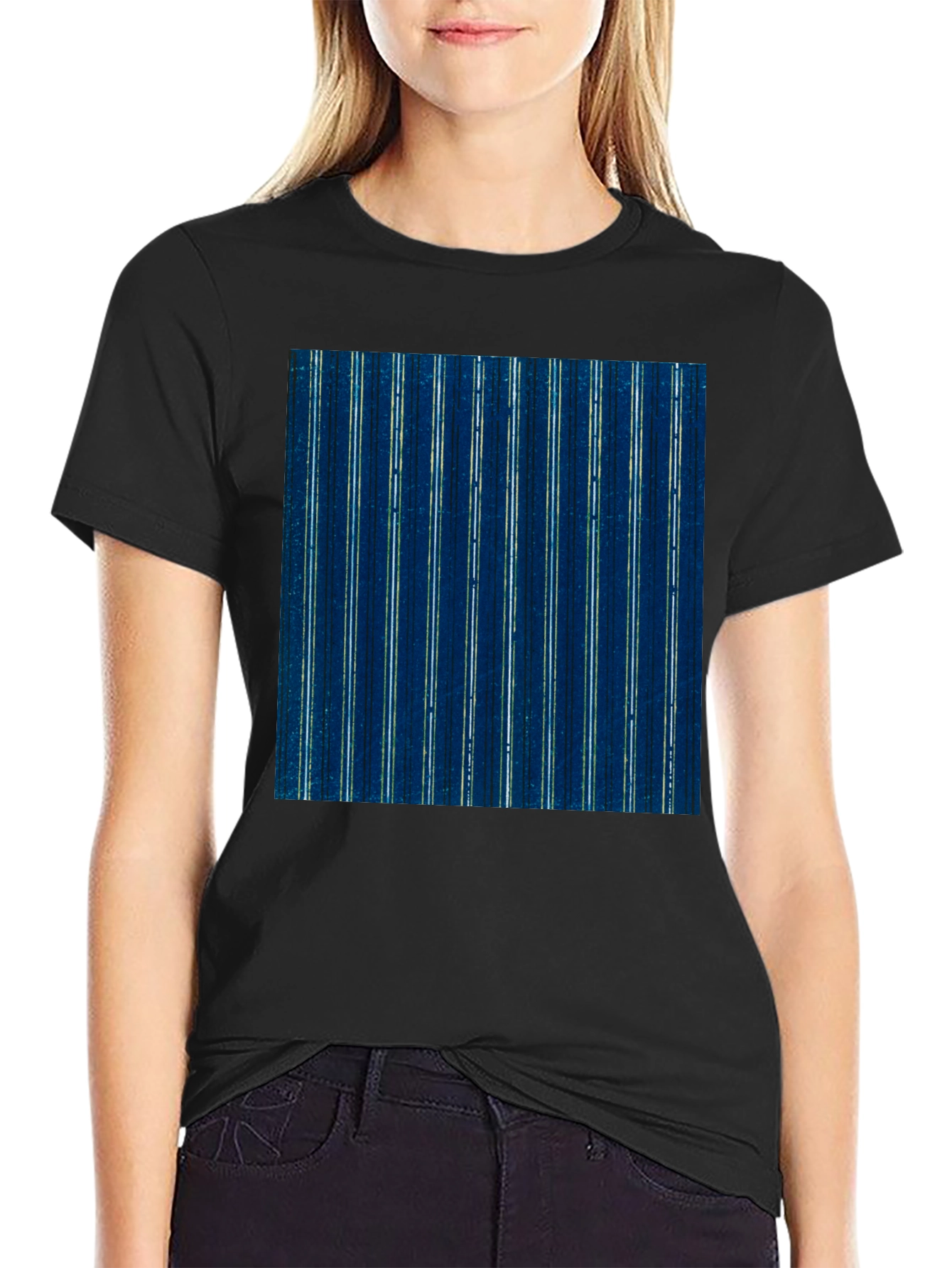 Stylish Striped T-Shirt - Indigo Blue Pattern