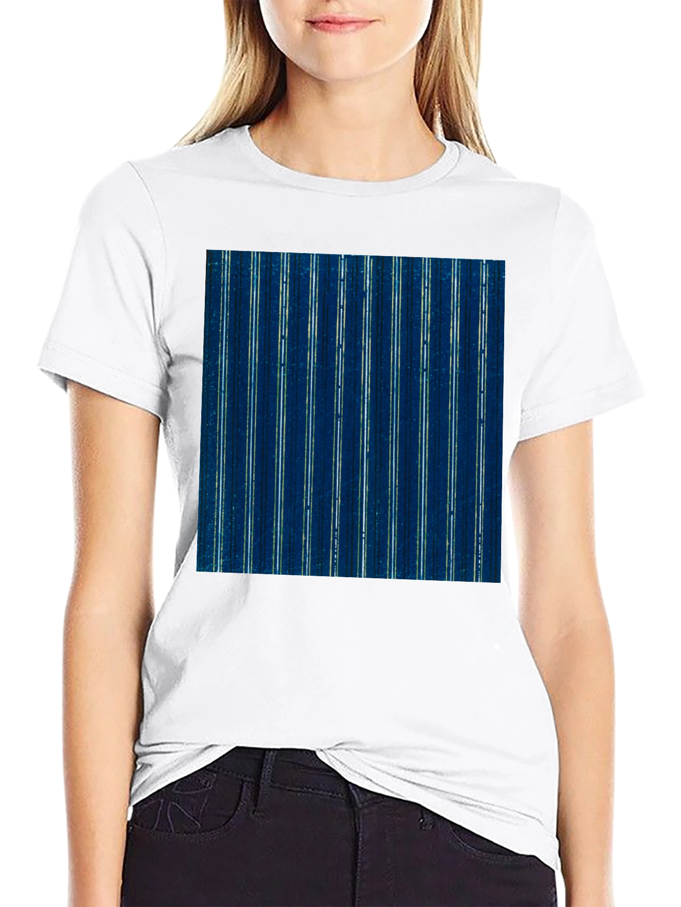 Stylish Striped T-Shirt - Indigo Blue Pattern