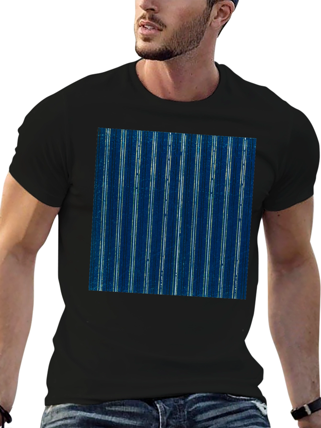 Stylish Striped T-Shirt - Indigo Blue Pattern