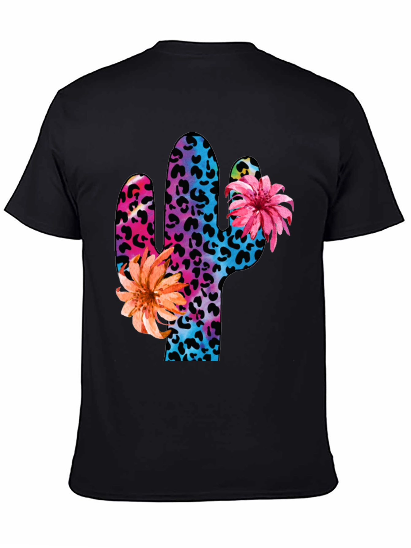 Mens Cactus Flower Print Crewneck T-Shirt