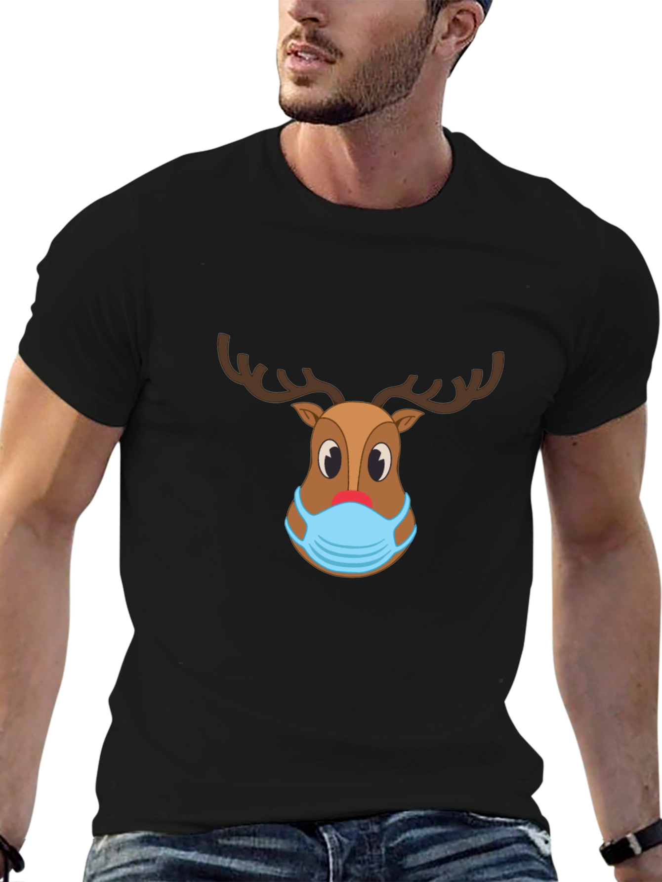 Festive Reindeer Mask T-Shirt