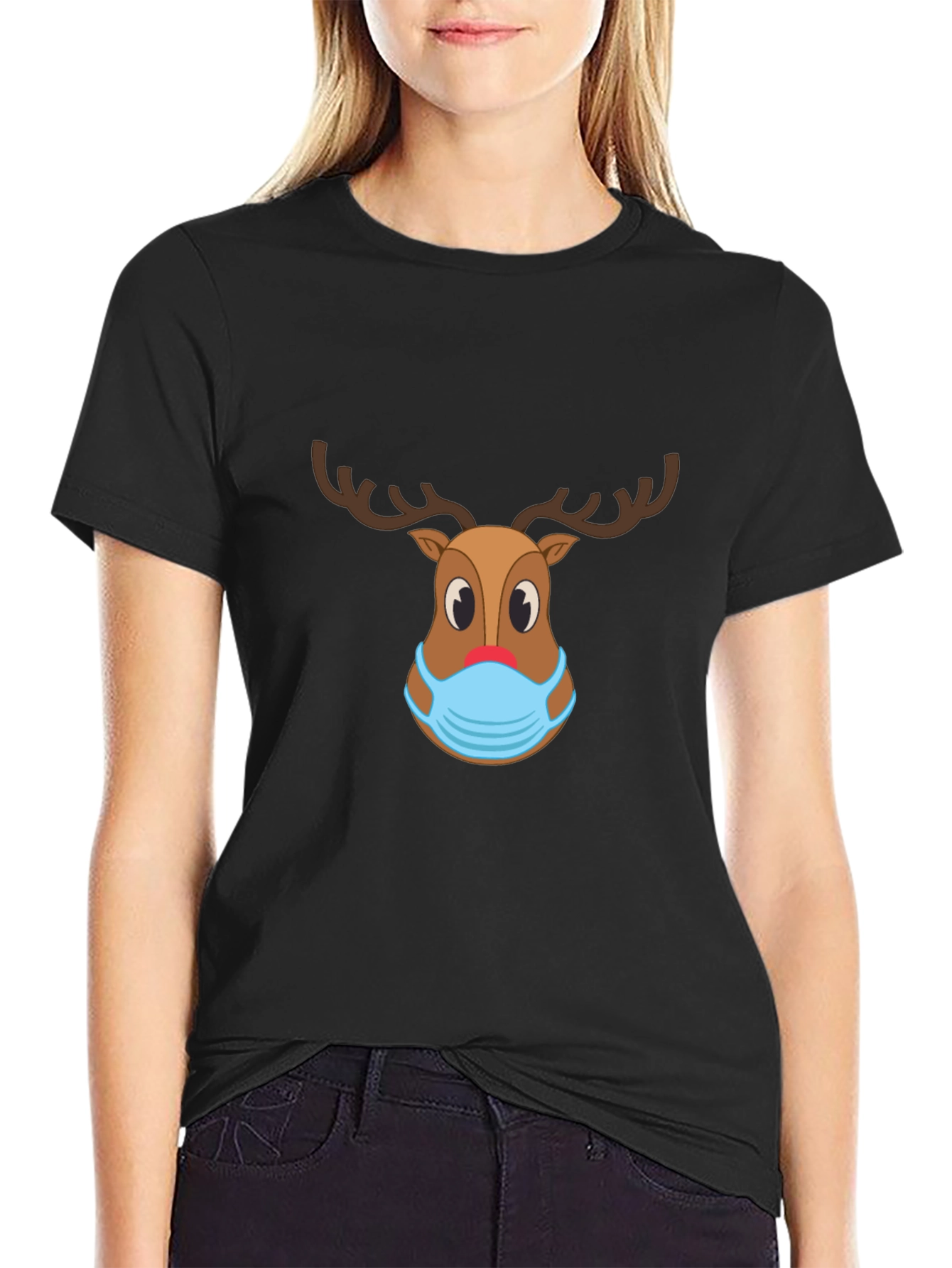 Festive Reindeer Mask T-Shirt