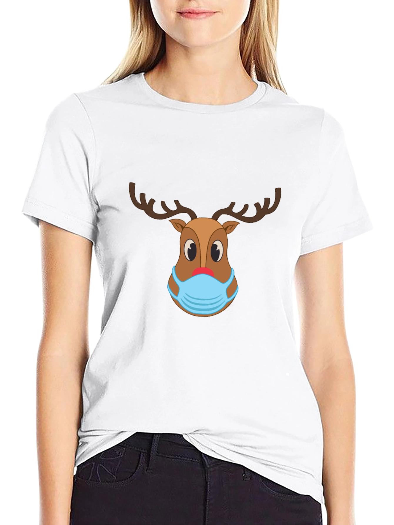 Festive Reindeer Mask T-Shirt
