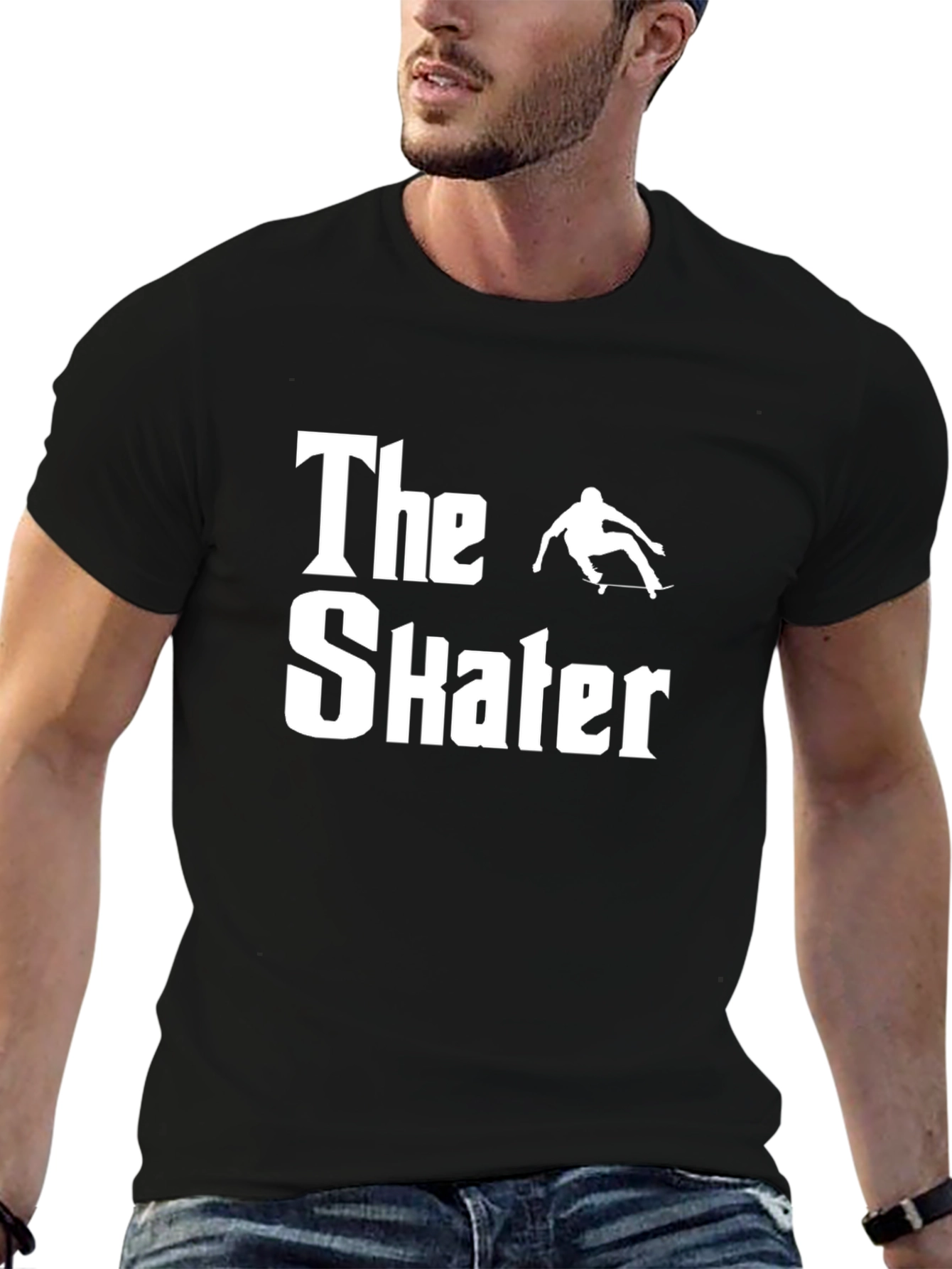 The Skater Black Graphic Tee - Cool Skateboarding Shirt