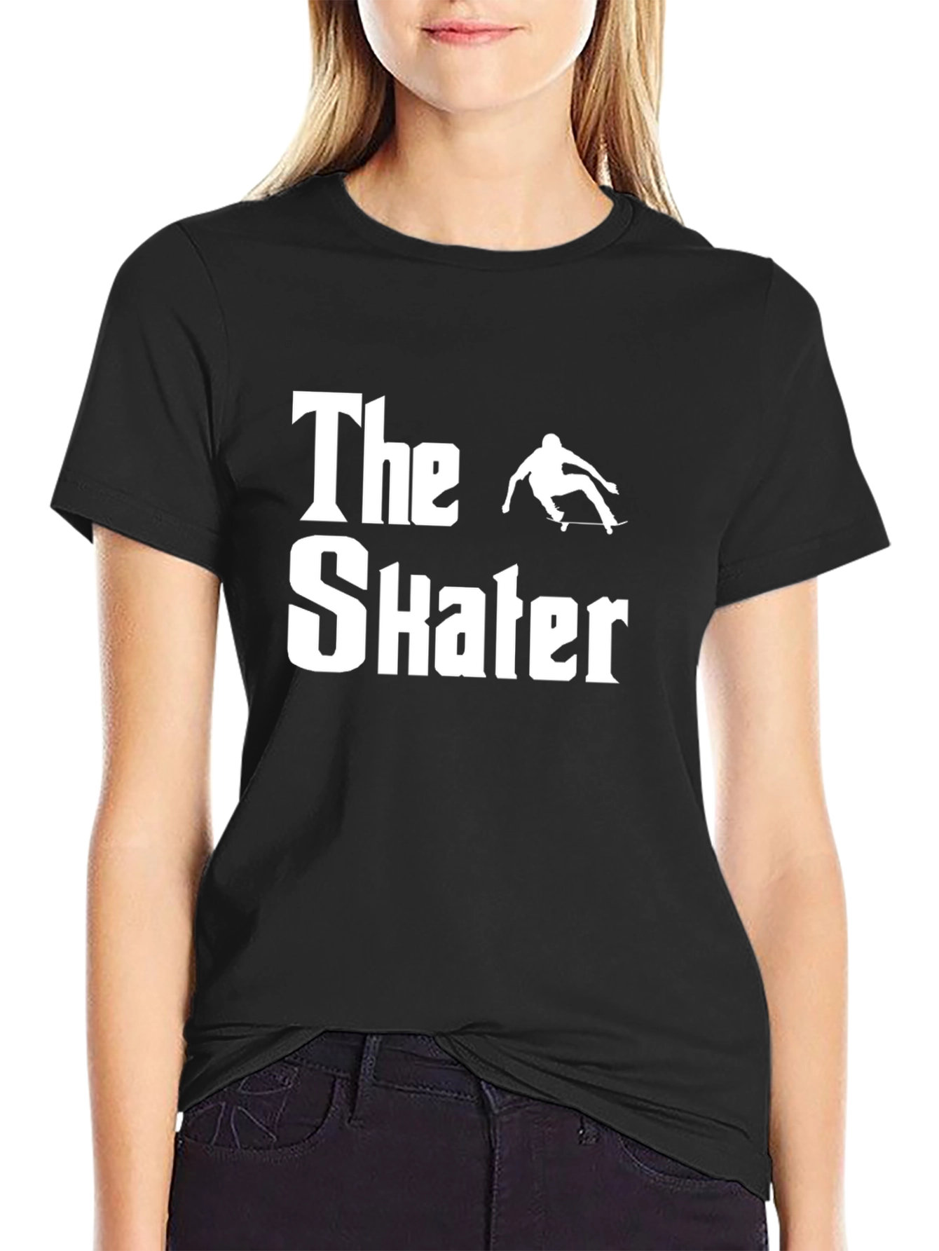 The Skater Black Graphic Tee - Cool Skateboarding Shirt
