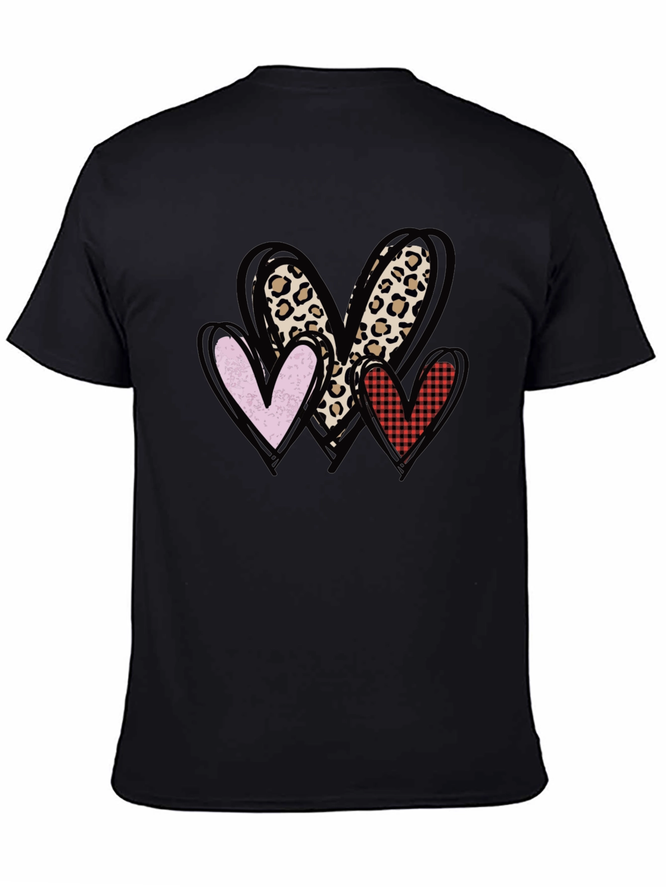 Heart Print Crewneck T-Shirt