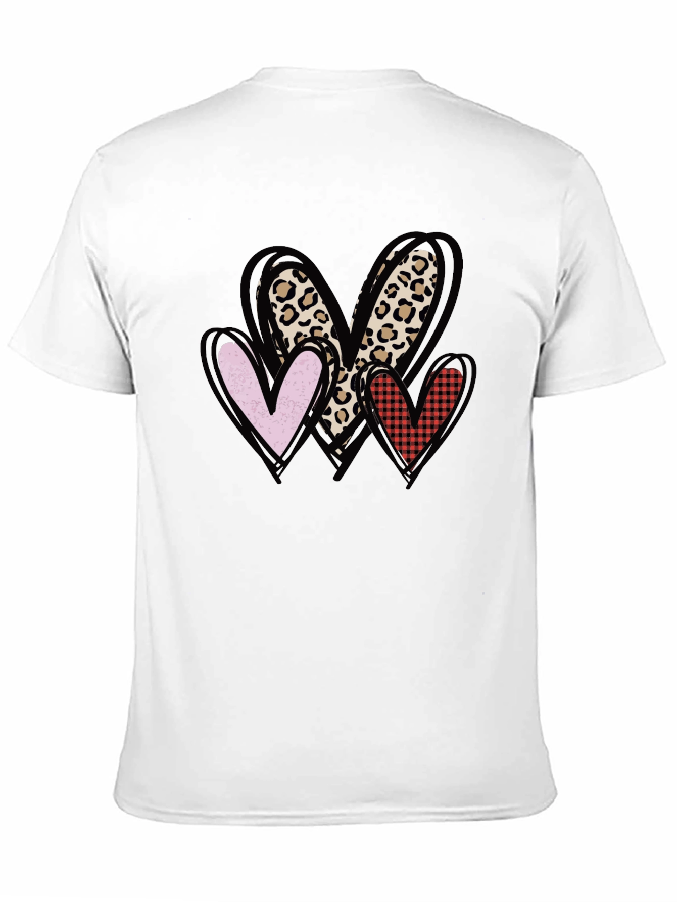Heart Print Crewneck T-Shirt