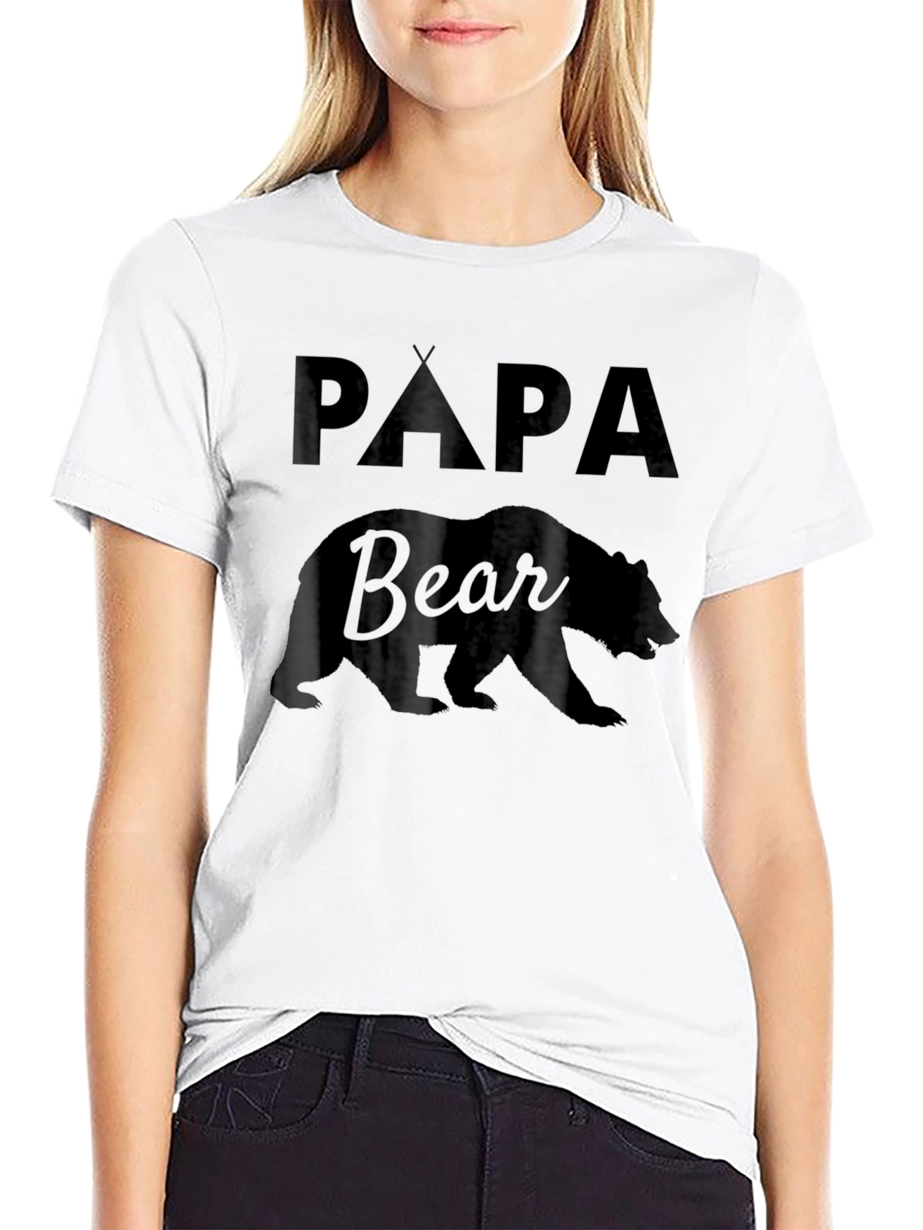 Papa Bear Black T-Shirt - Fathers Day Gift