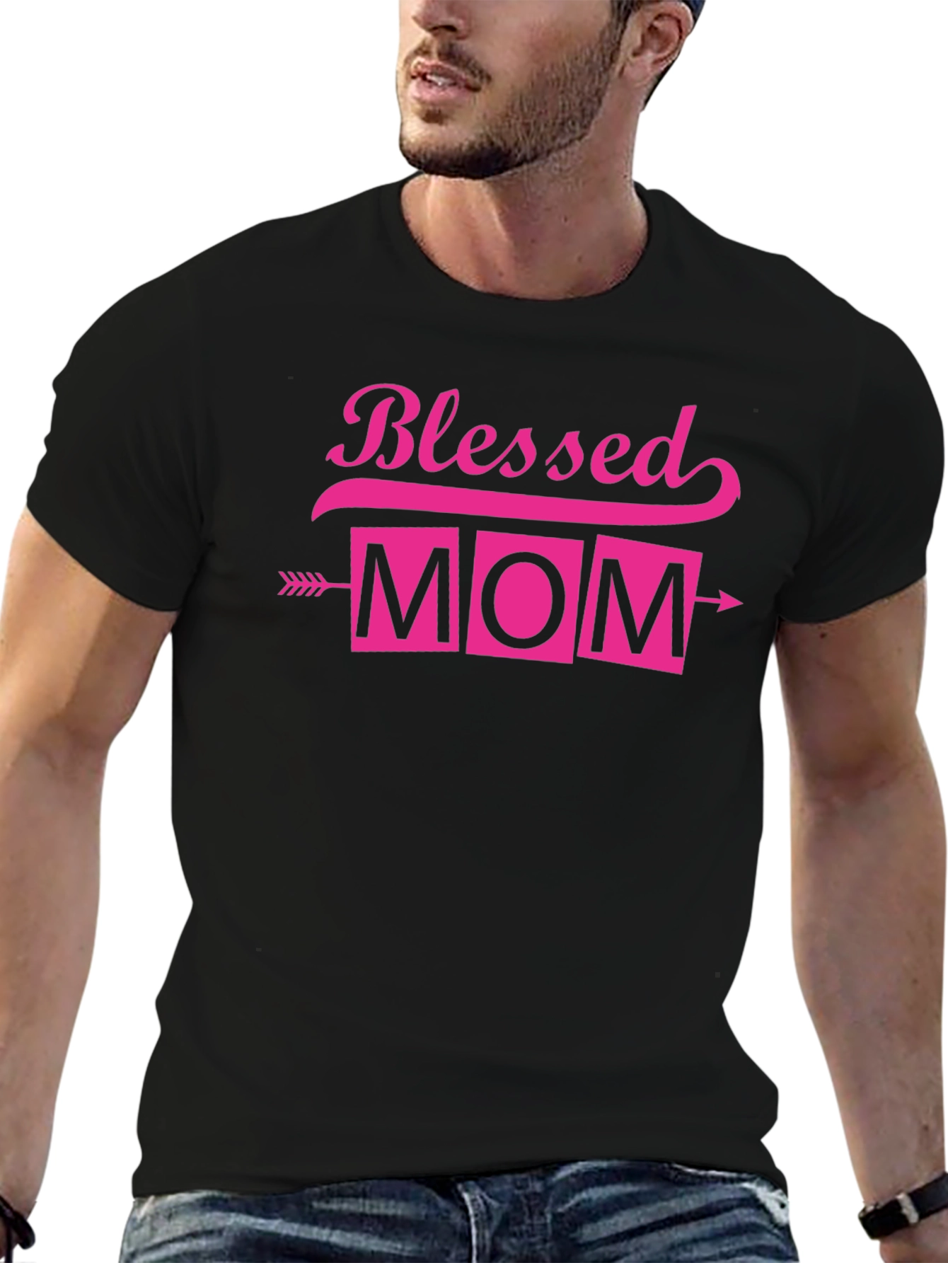 Blessed Mom Arrow T-Shirt Pink