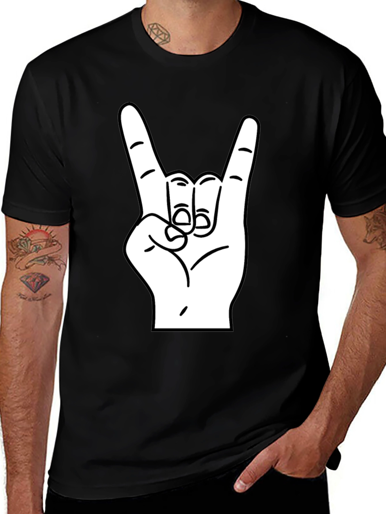 Rock On! Black Graphic Tee
