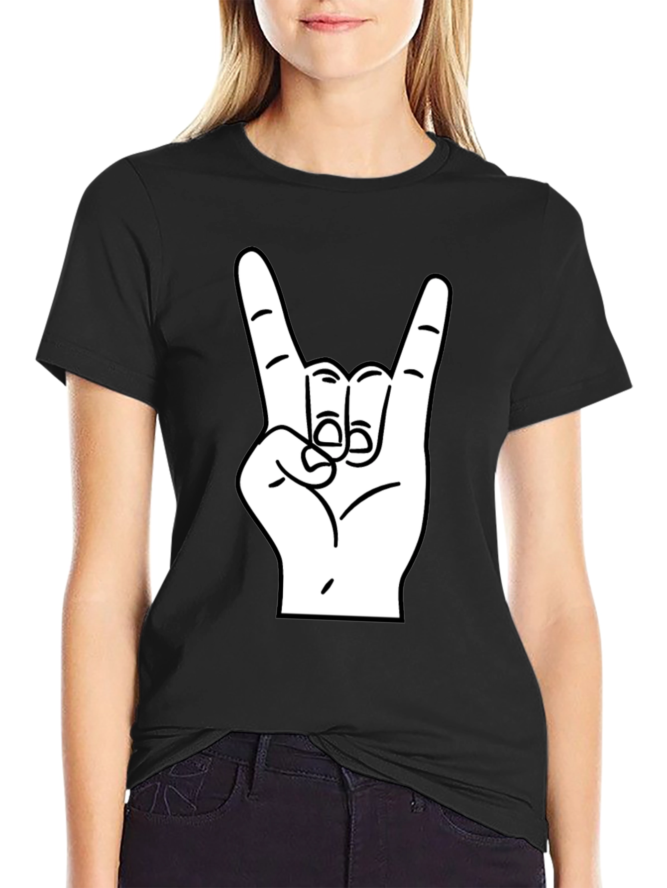 Rock On! Black Graphic Tee