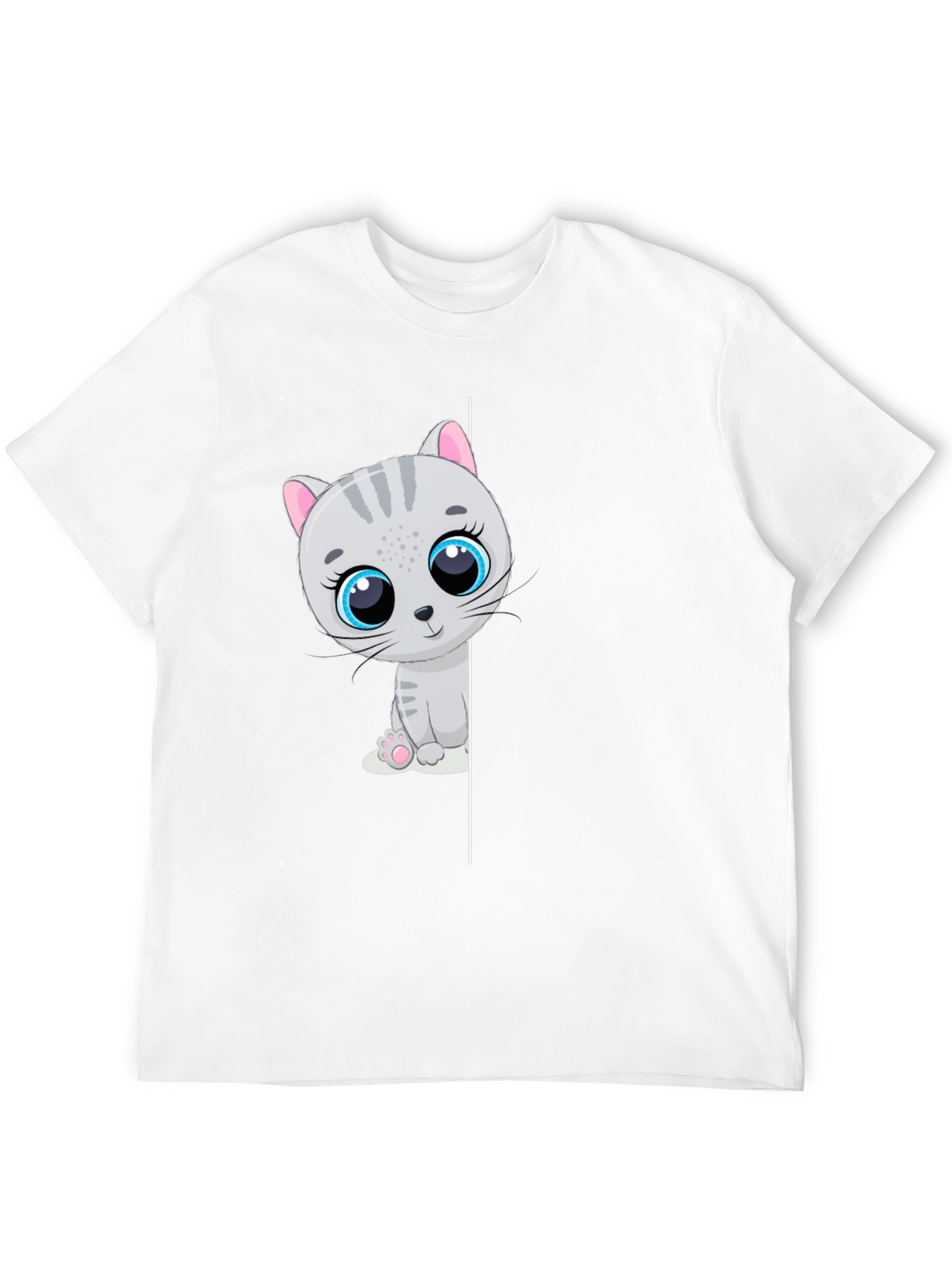 Cute Kitten Graphic T-Shirt - Black
