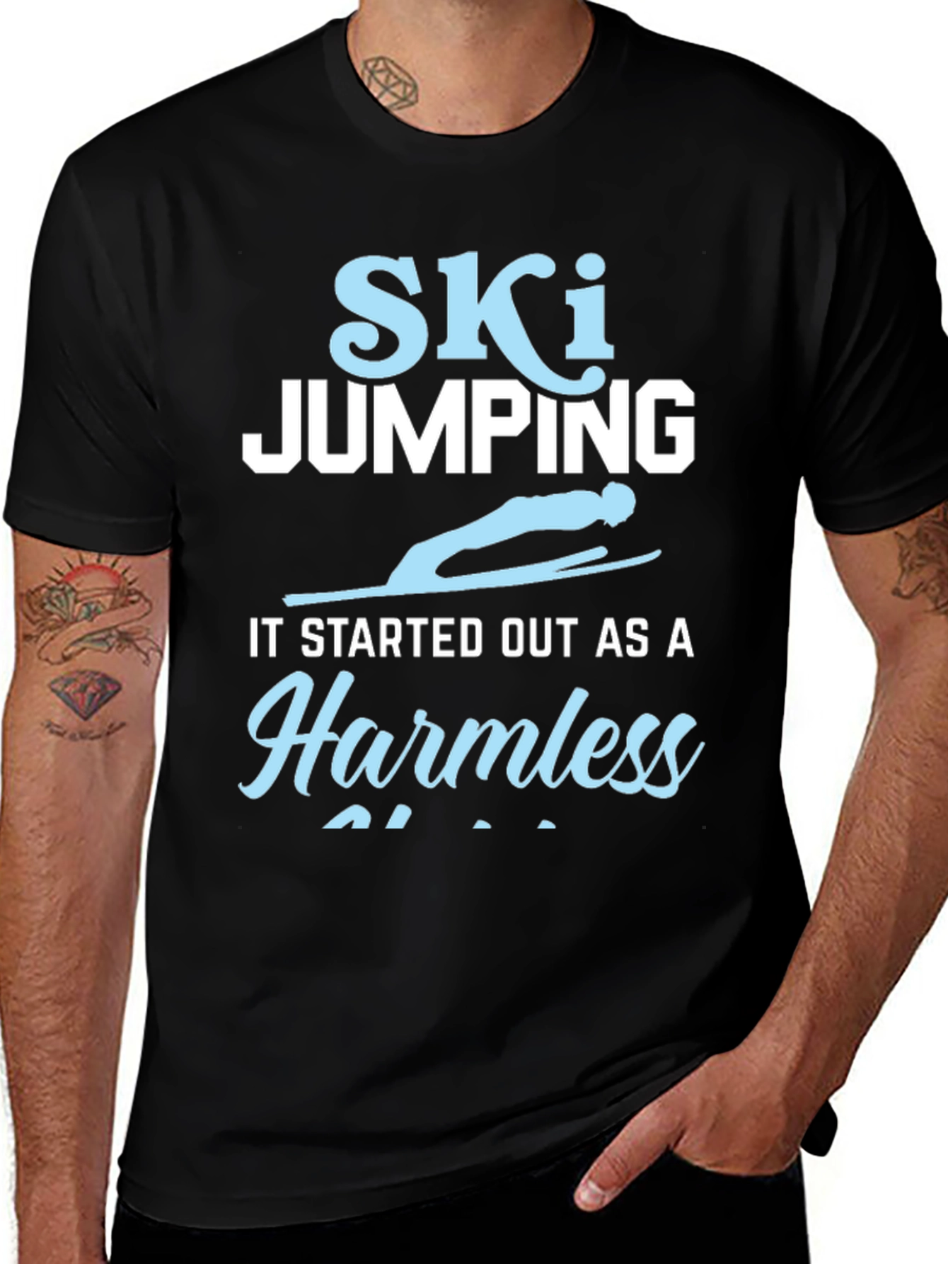 Ski Jumping Harmless T-Shirt - Funny Skiing Tee