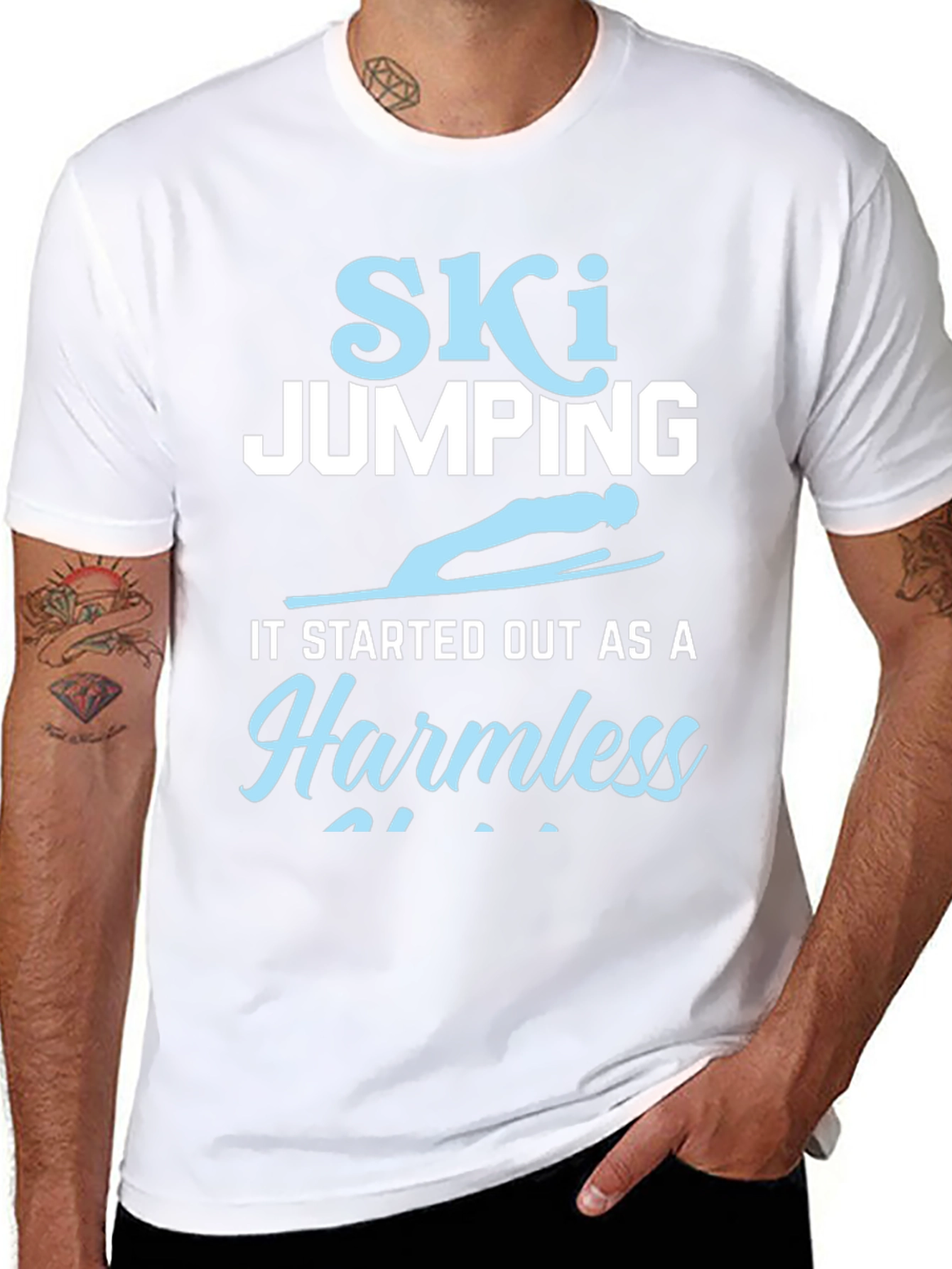 Ski Jumping Harmless T-Shirt - Funny Skiing Tee