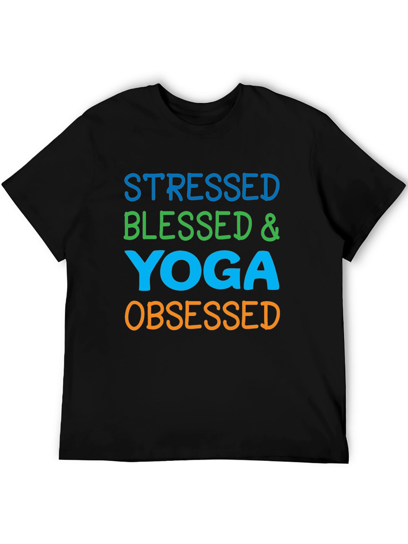 Stressed Blessed Yoga Obsessed Graphic Tee