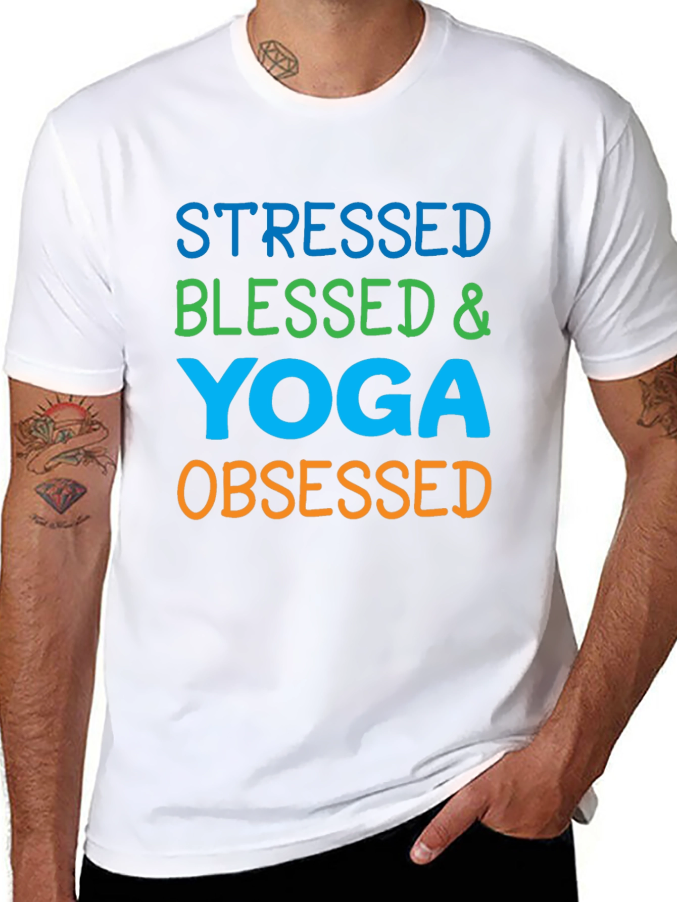 Stressed Blessed Yoga Obsessed Graphic Tee