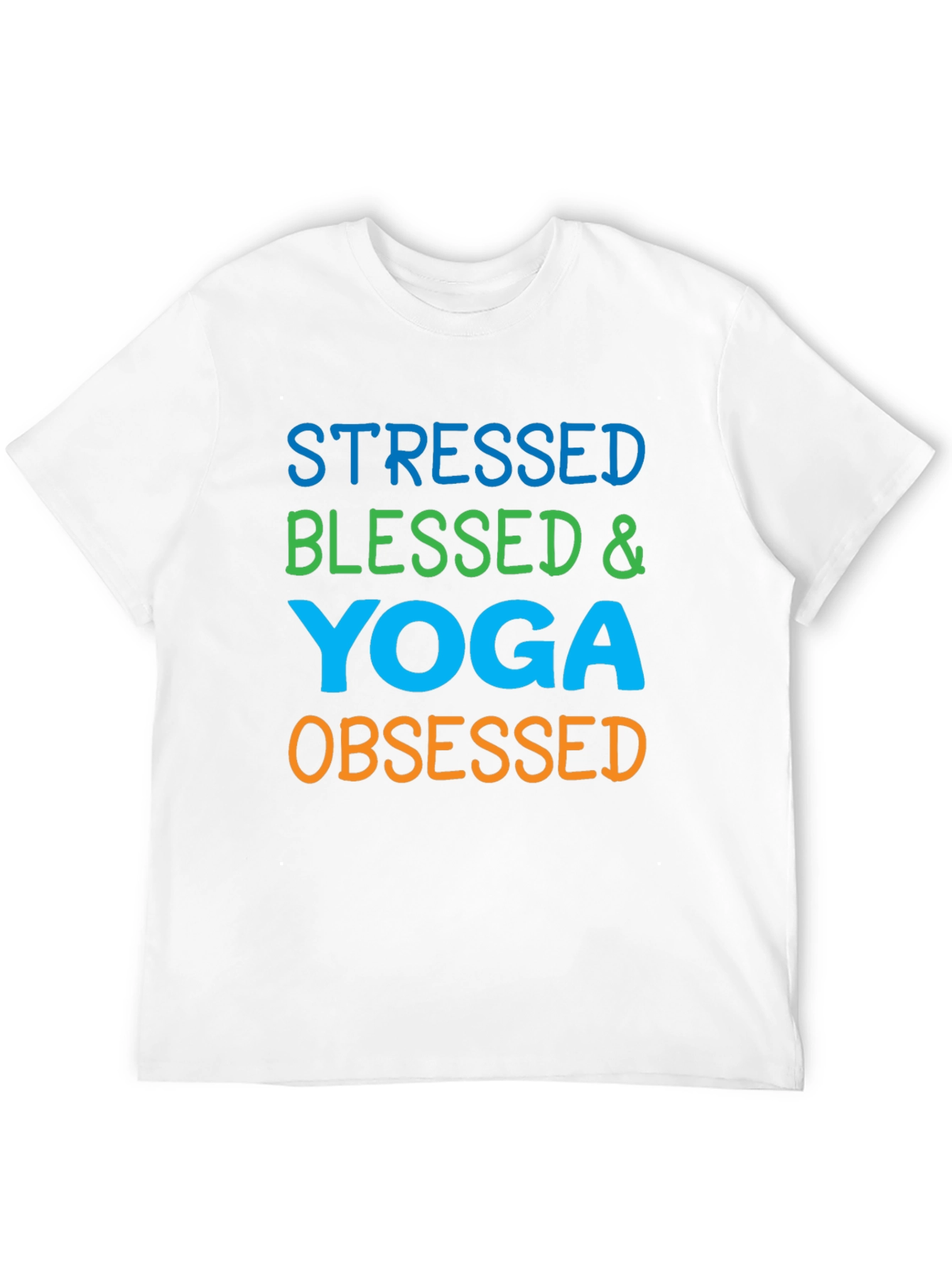 Stressed Blessed Yoga Obsessed Graphic Tee