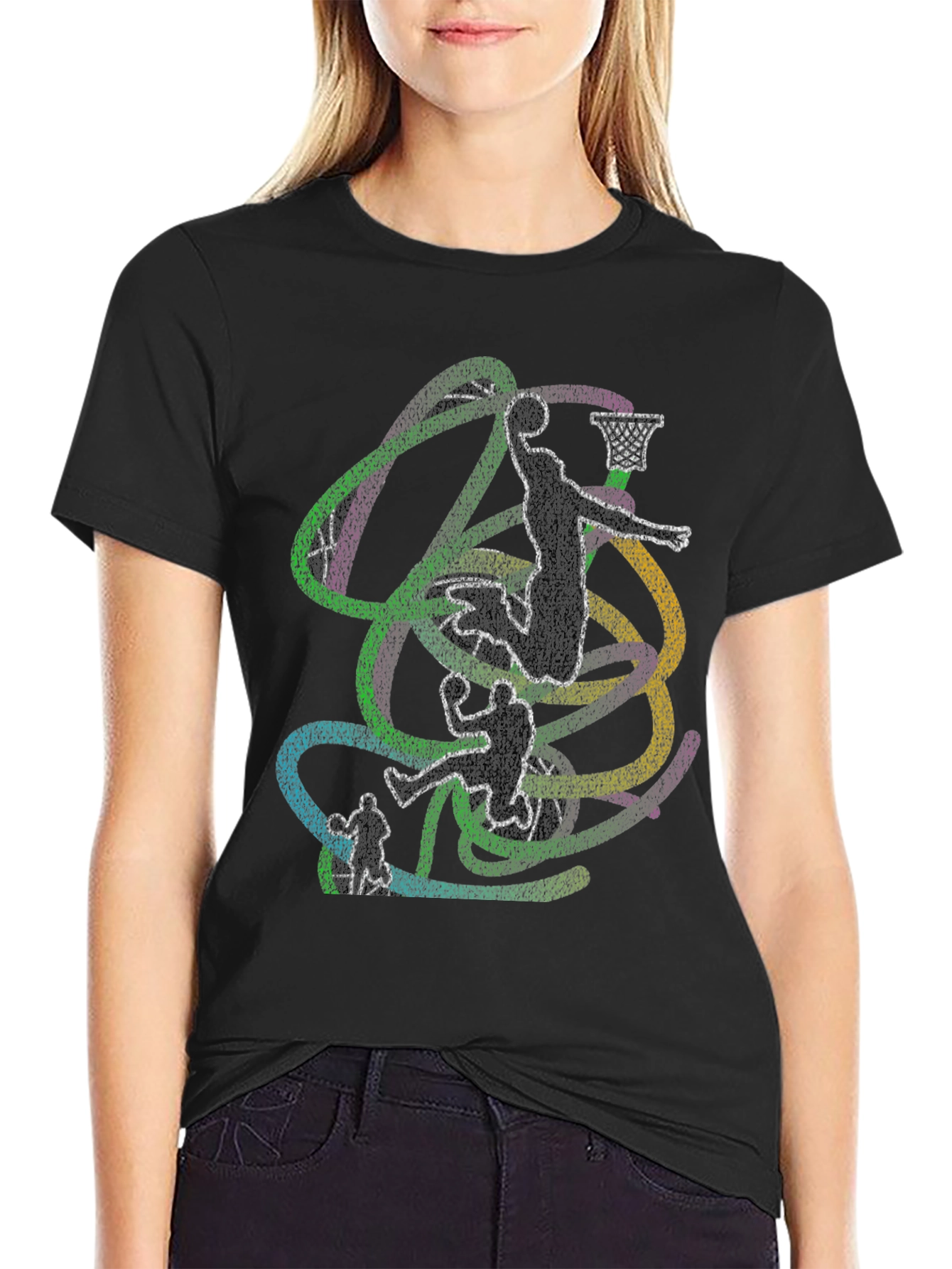 Abstract Basketball Player Graphic Tee