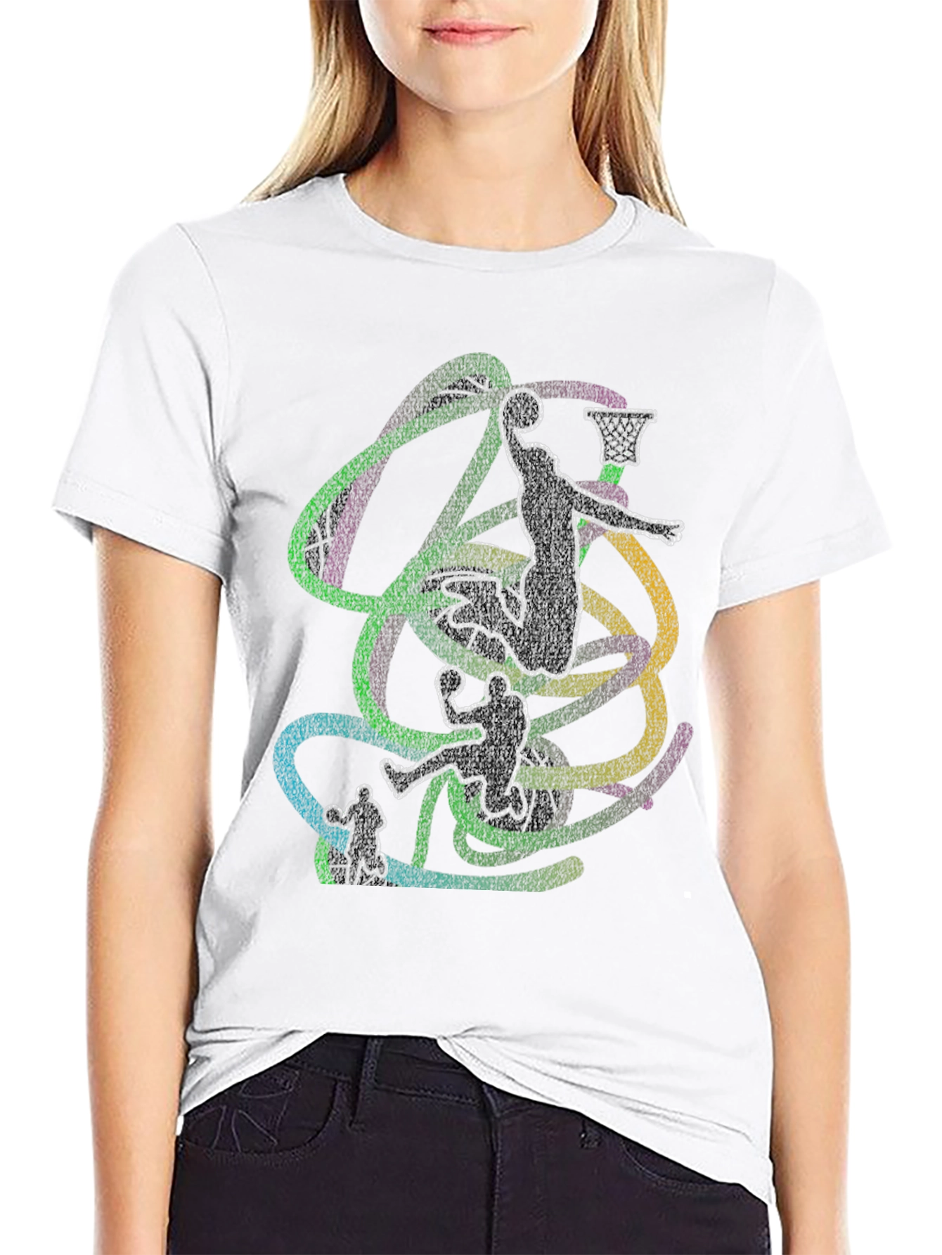 Abstract Basketball Player Graphic Tee