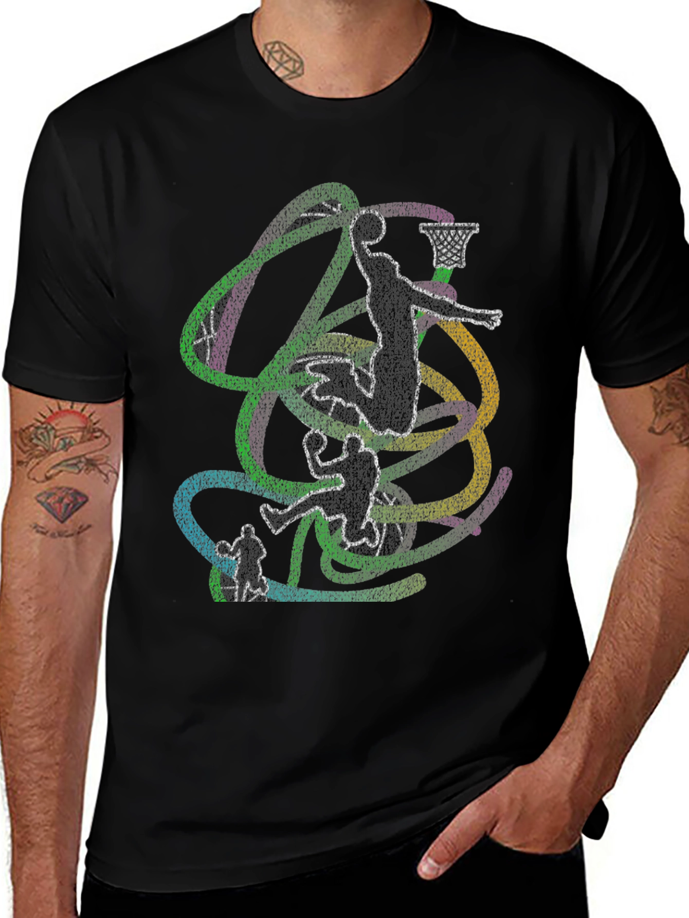 Abstract Basketball Player Graphic Tee