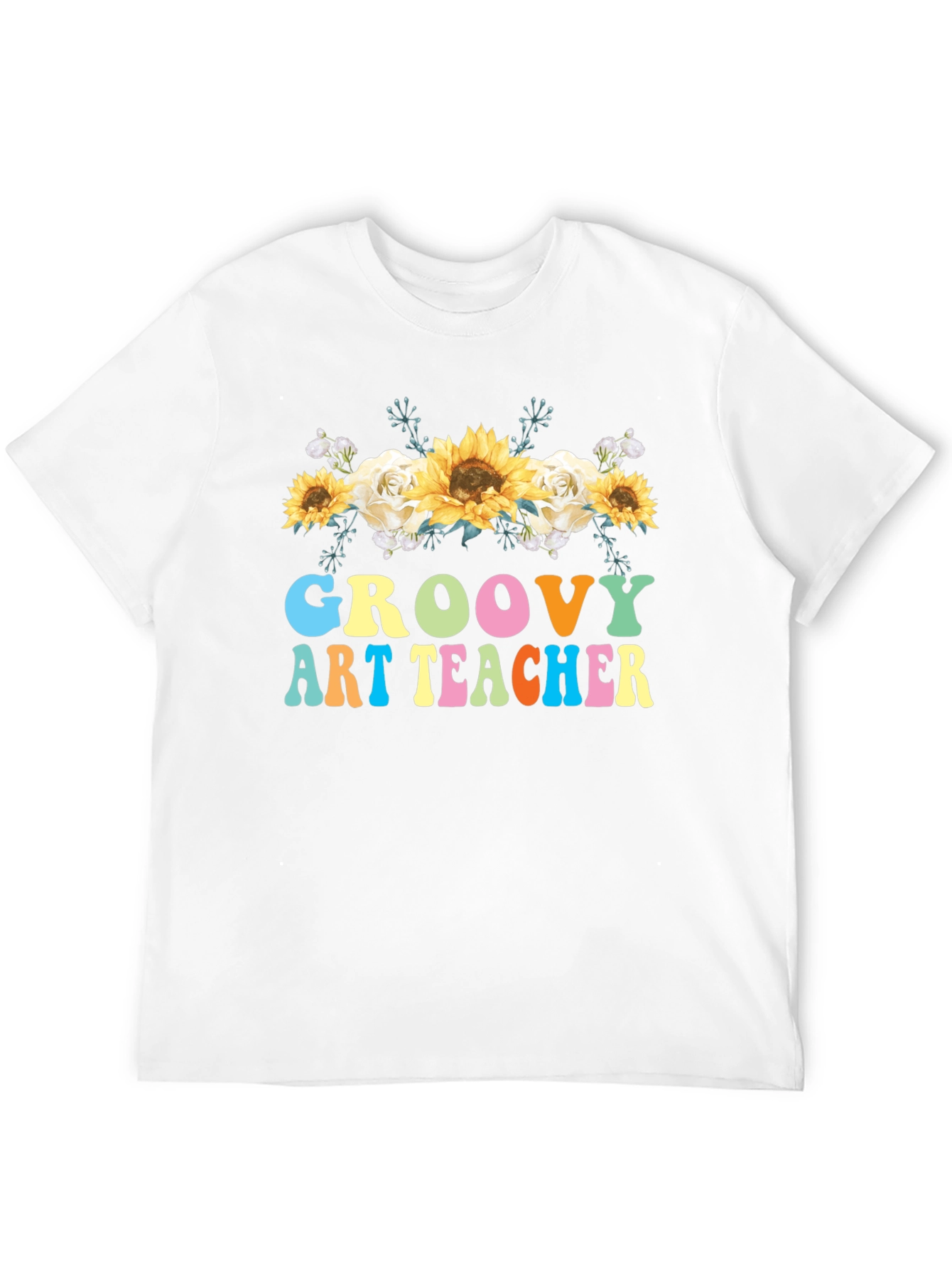 Groovy Art Teacher T-Shirt - Floral Design