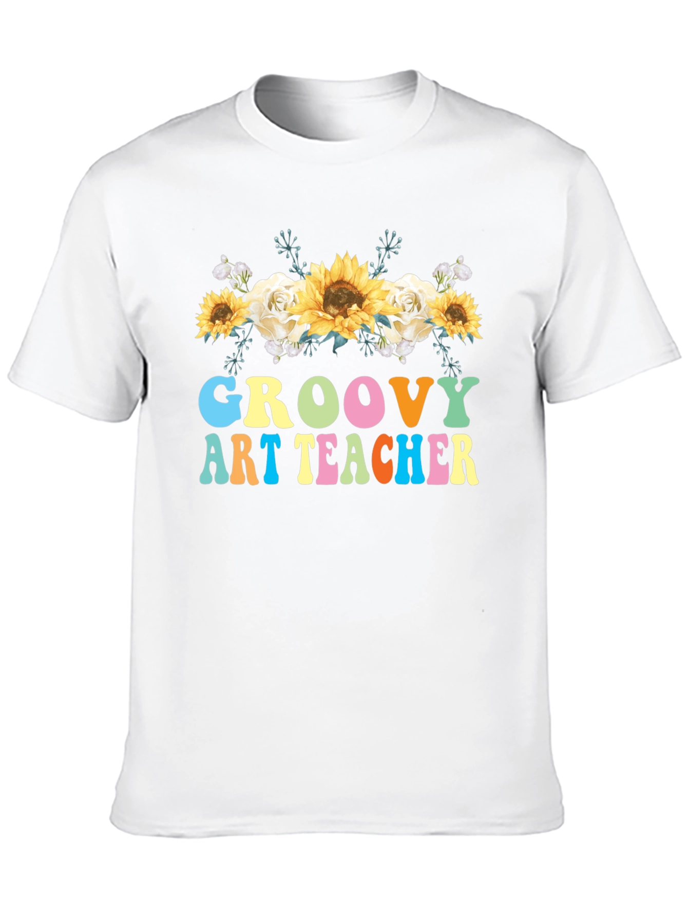 Groovy Art Teacher T-Shirt - Floral Design