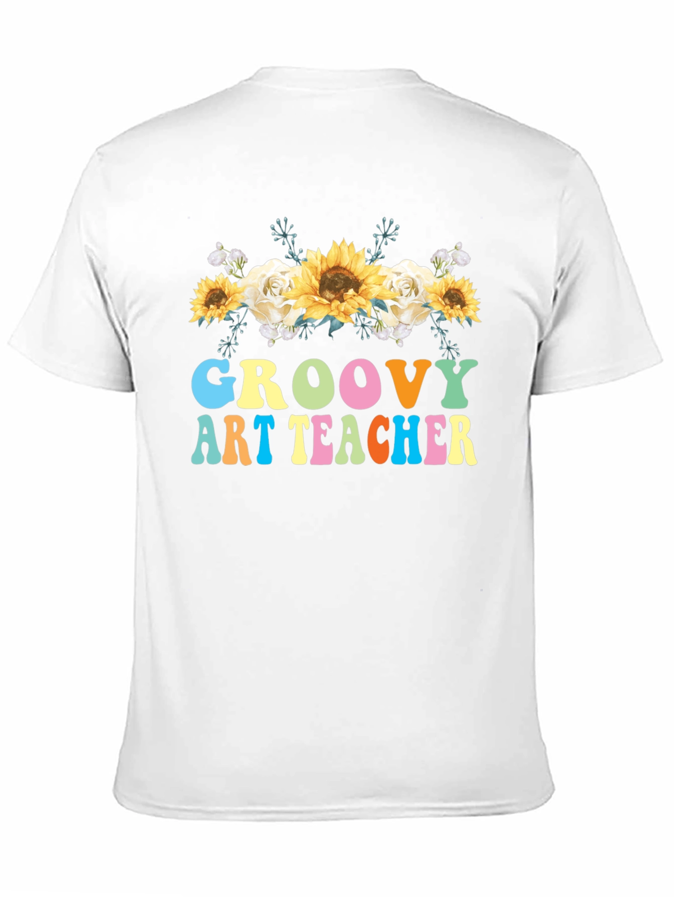 Groovy Art Teacher T-Shirt - Floral Design