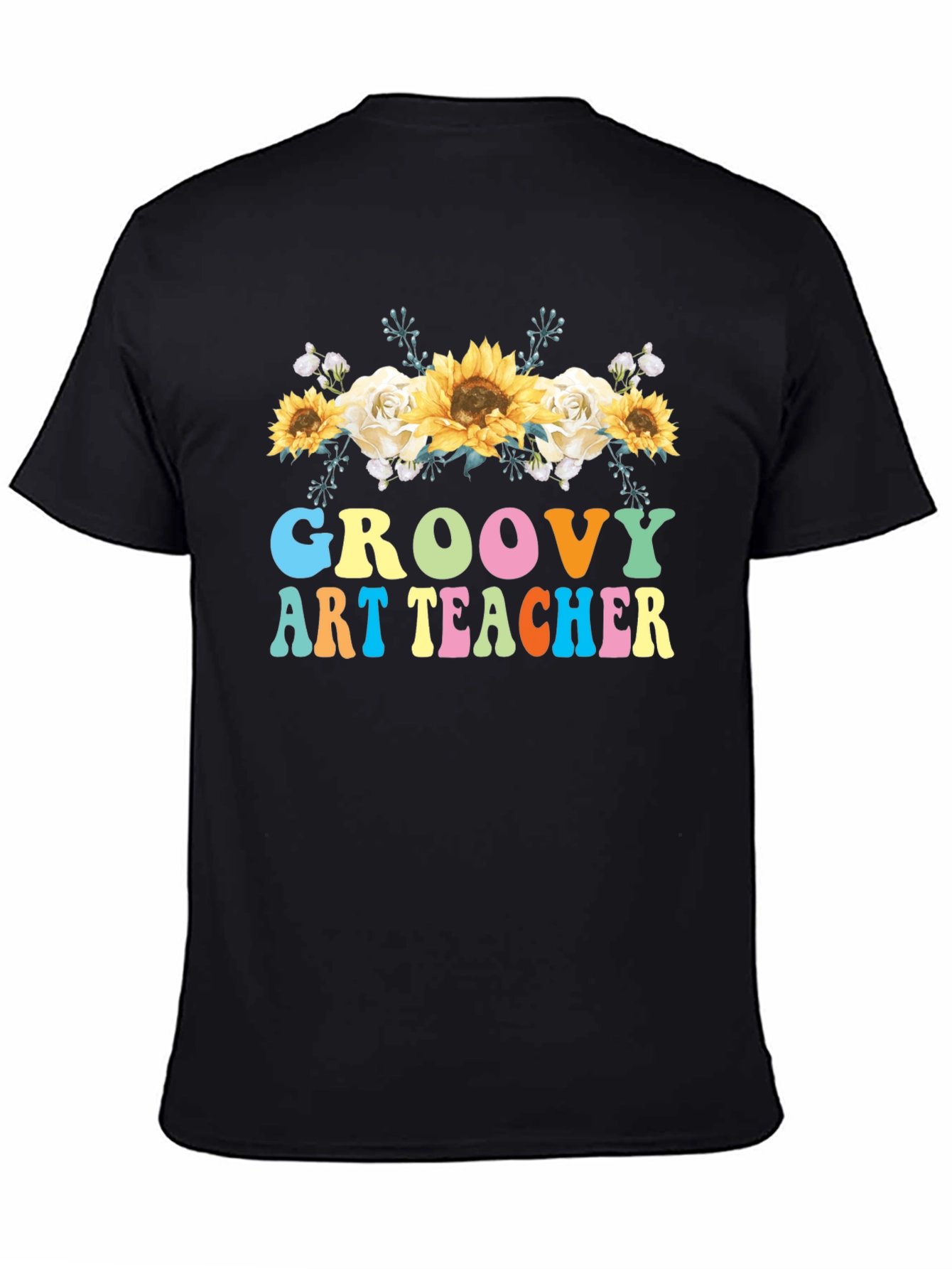 Groovy Art Teacher T-Shirt - Floral Design