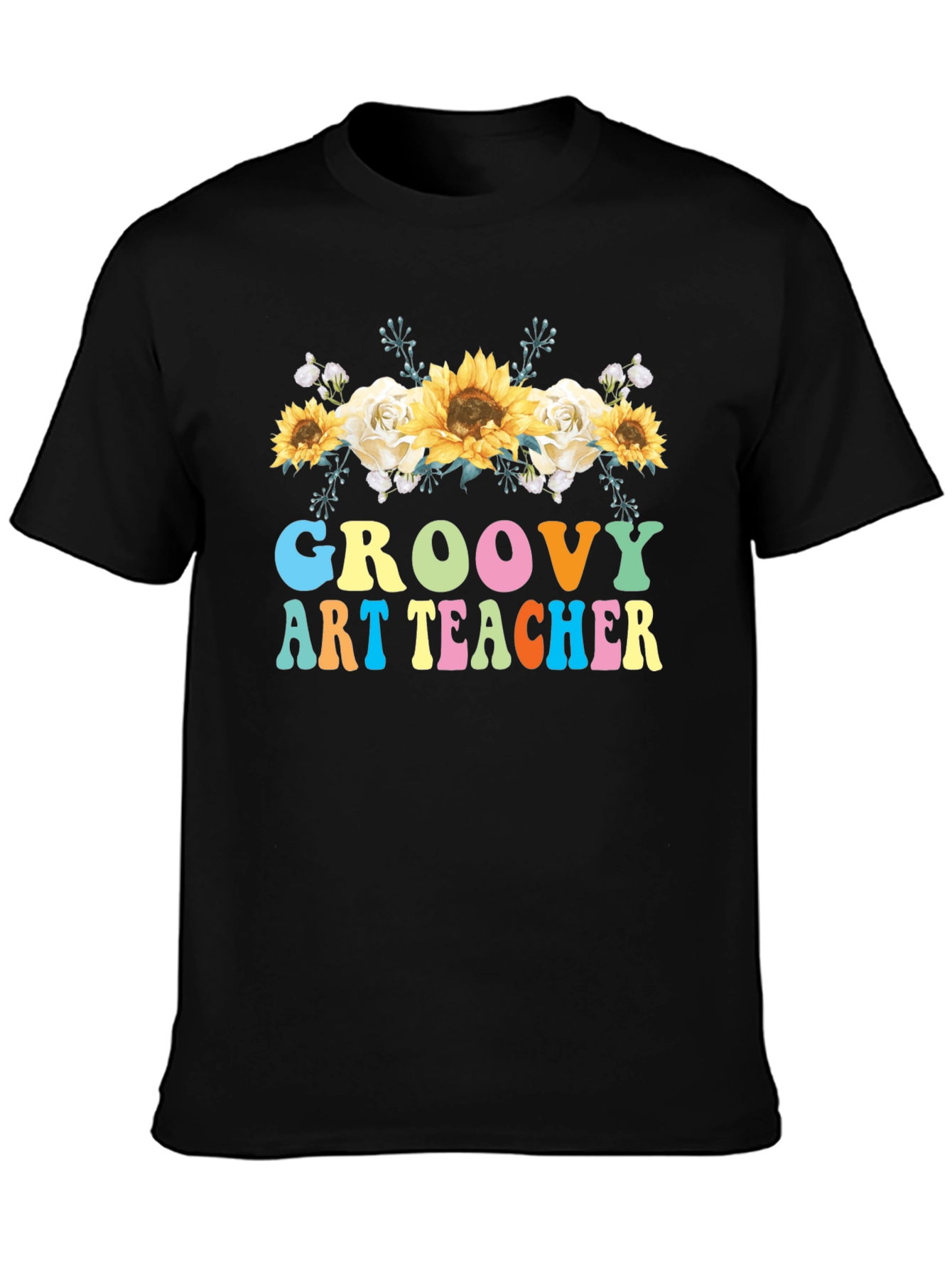 Groovy Art Teacher T-Shirt - Floral Design