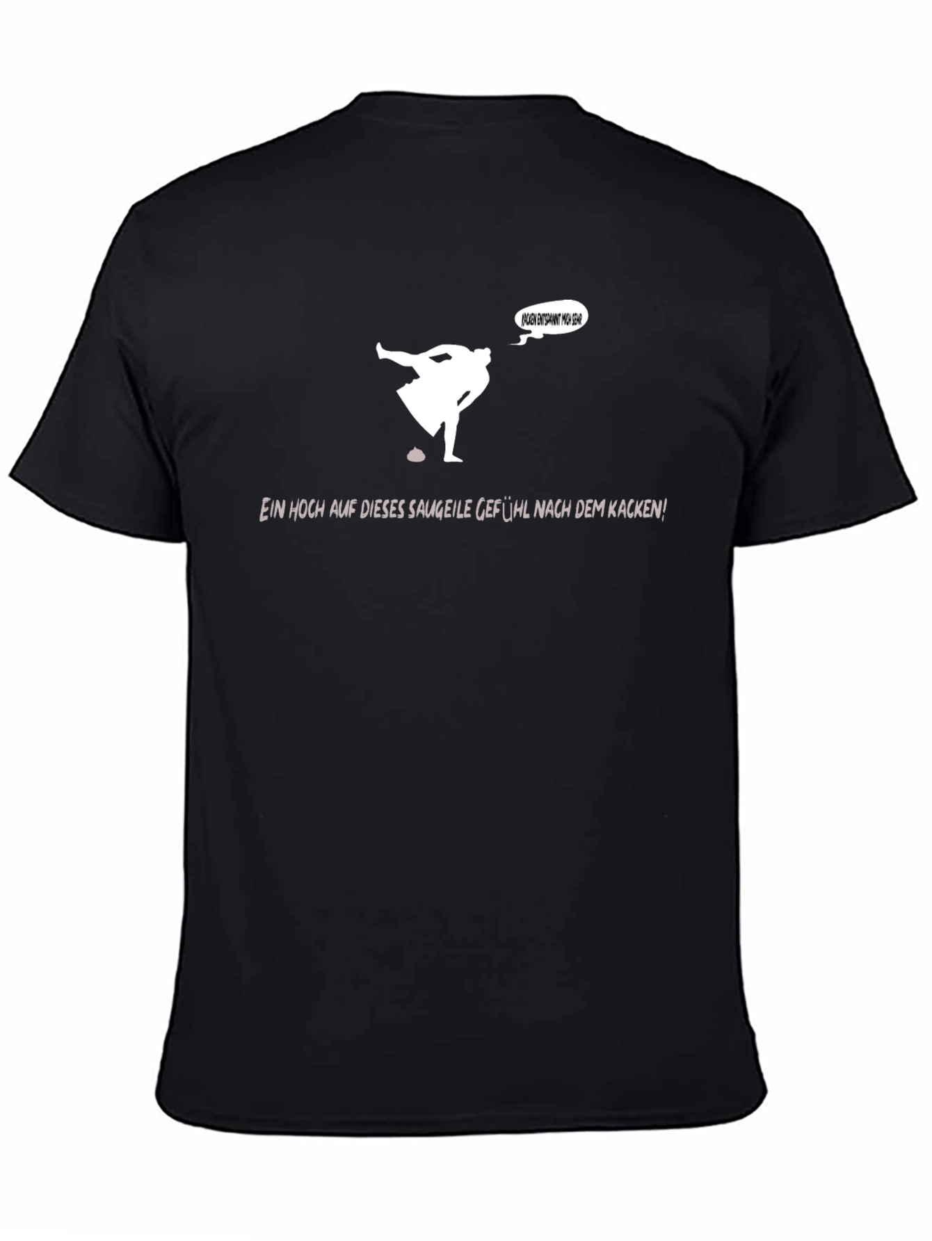 Funny Black T-Shirt - Pooping Man Graphic Tee
