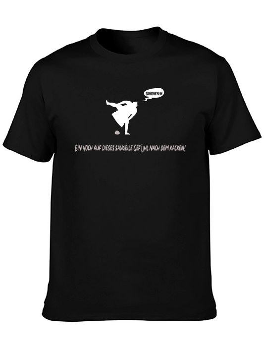 Funny Black T-Shirt - Pooping Man Graphic Tee