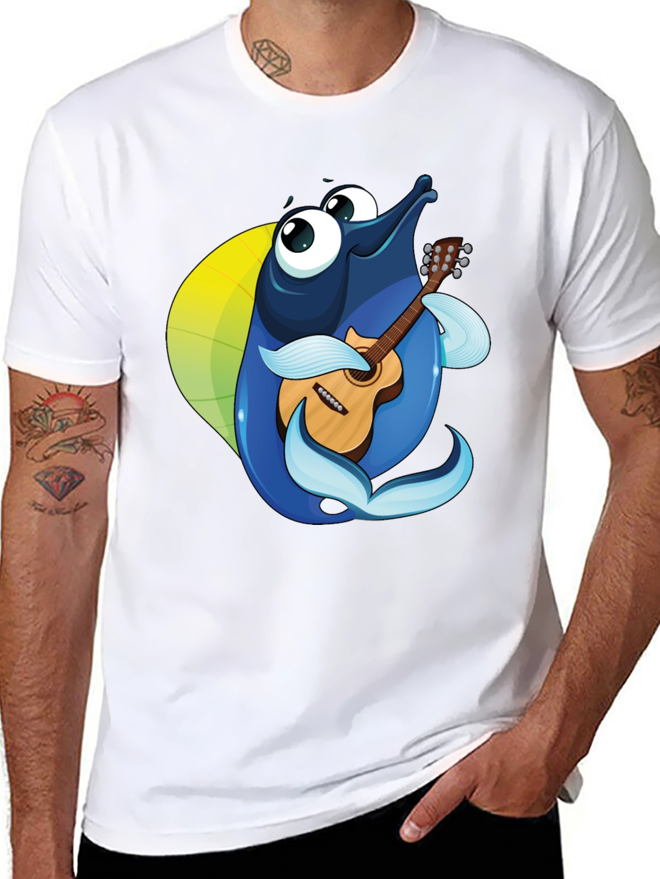 Funny Fish Playing Guitar T-Shirt