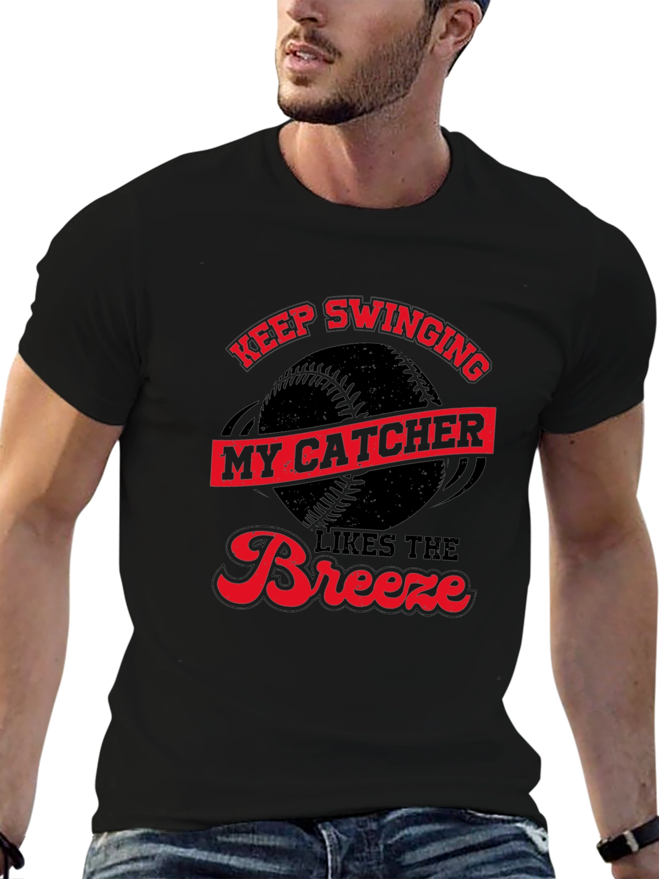 Keep Swinging T-Shirt - Catcher Baseball Tee