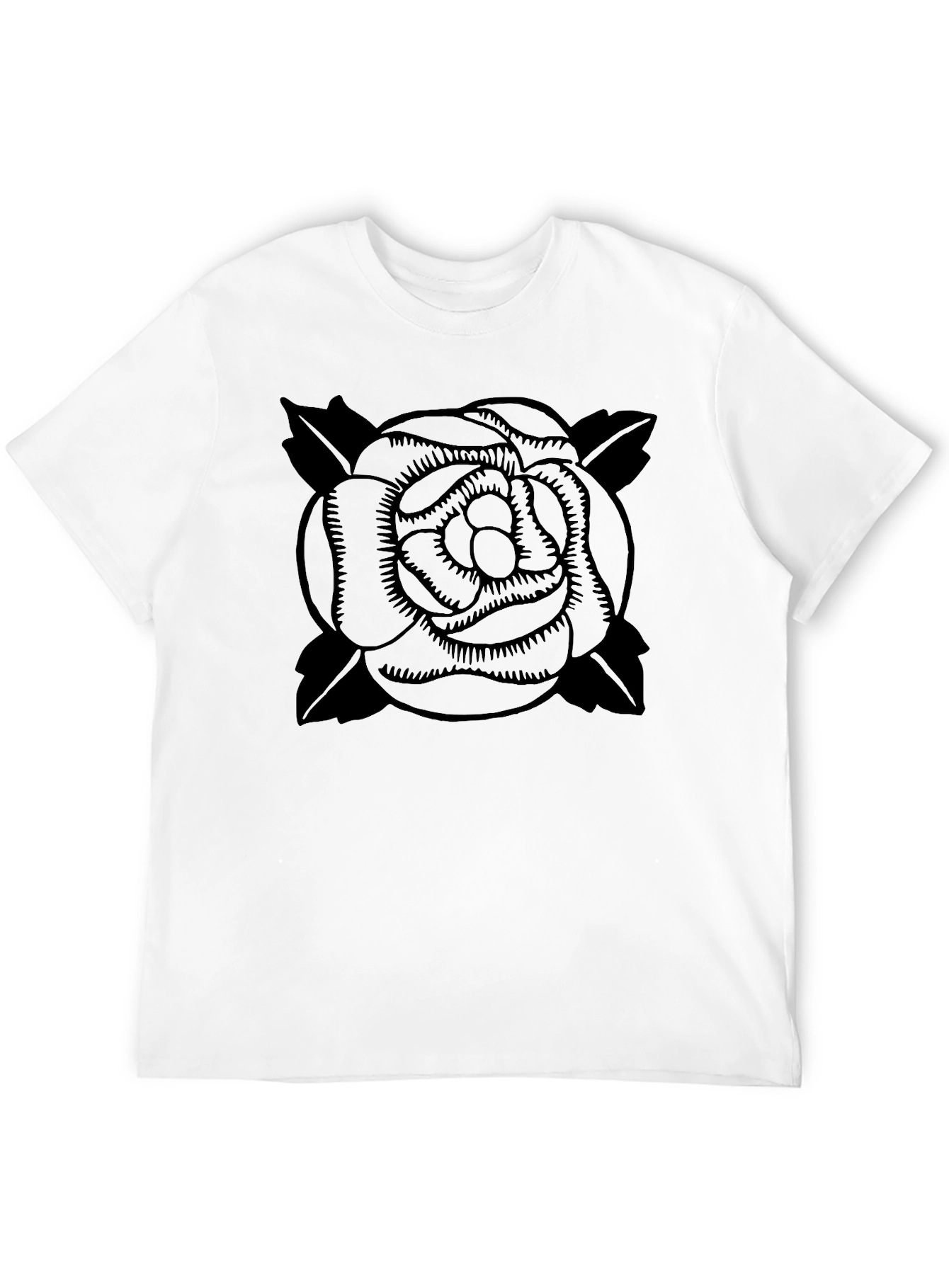 Black Rose Graphic Tee - Classic Style