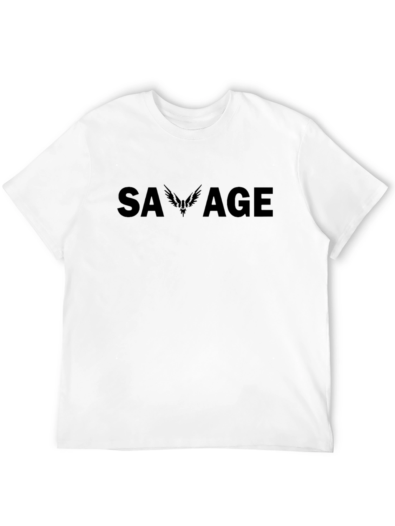 Savage Graphic Tee - Black Cotton Crew Neck