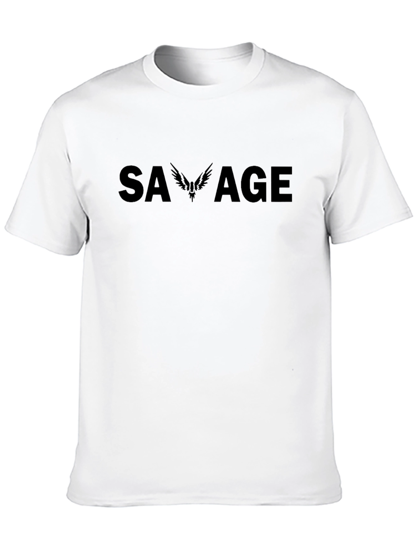 Savage Graphic Tee - Black Cotton Crew Neck