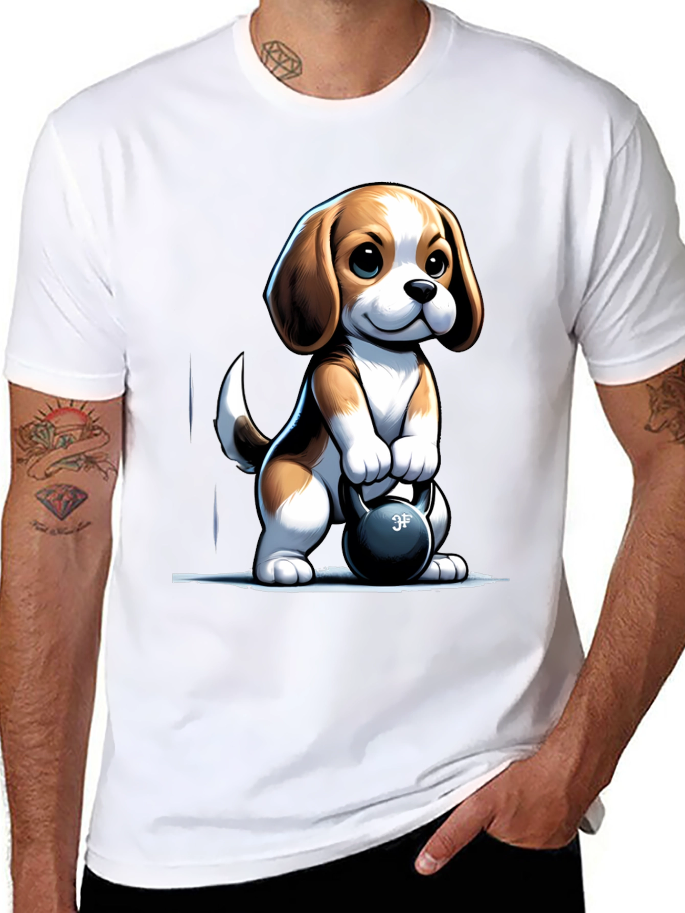 Beagle Lifting Kettlebell T-Shirt