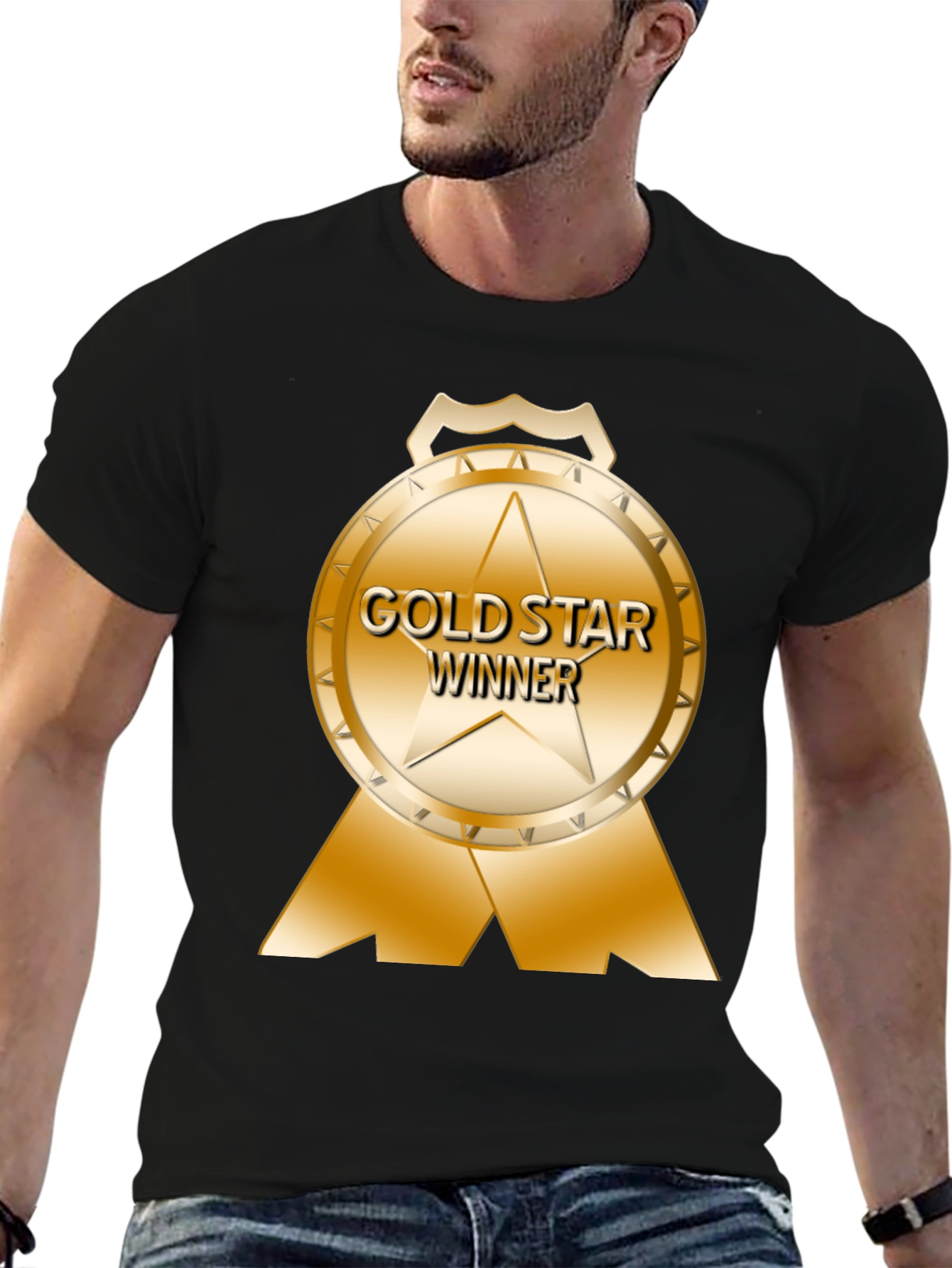 Gold Star Winner Black T-Shirt