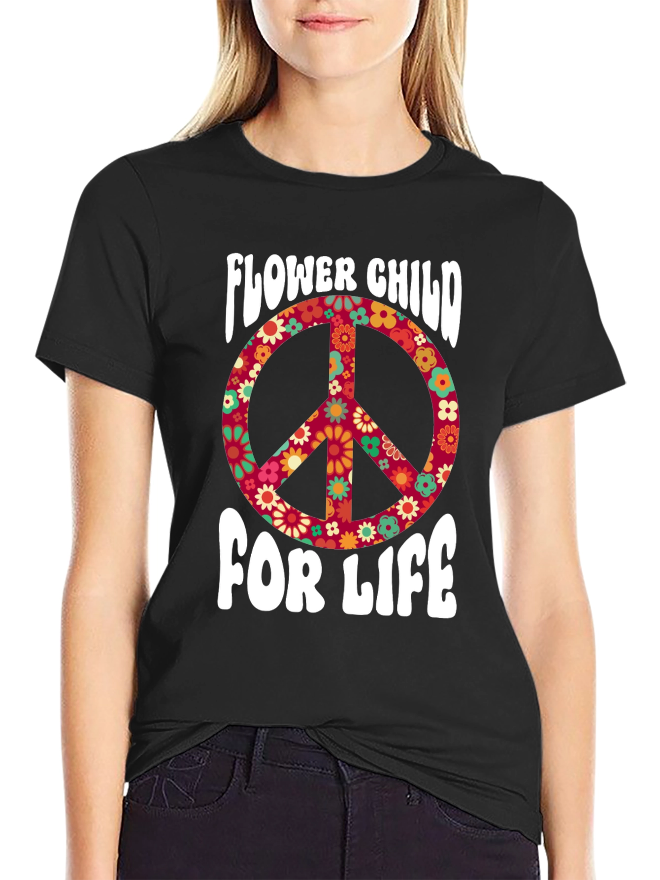 Flower Child For Life Graphic T-Shirt