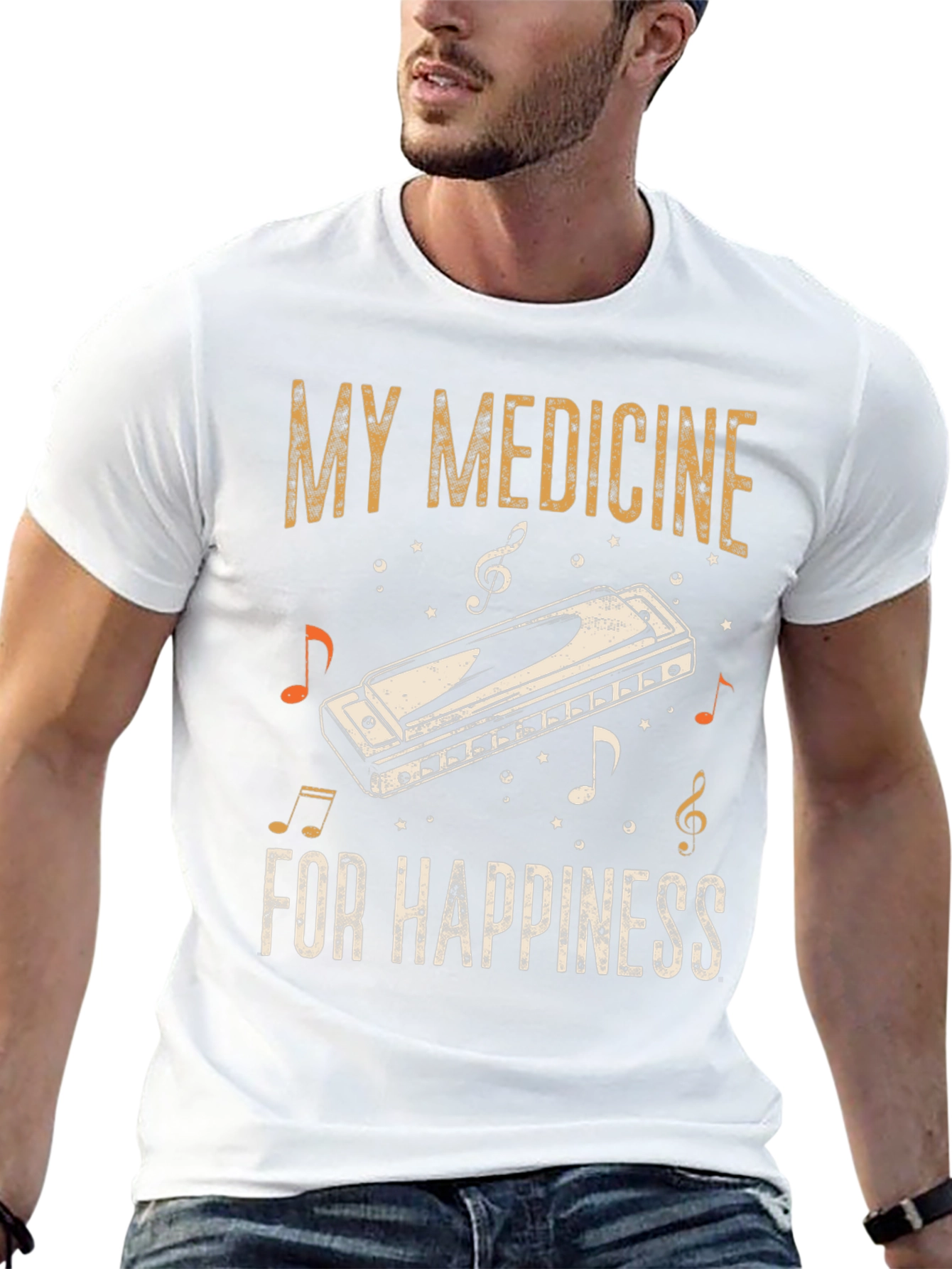 My Medicine Harmonica T-Shirt - Music Lover Tee